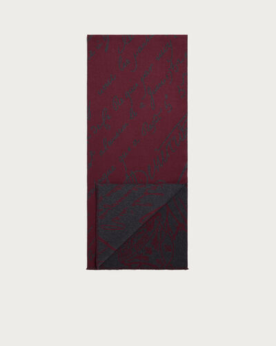 &Eacute;charpe Motif Scritto, Nero Bordo, hi-res
