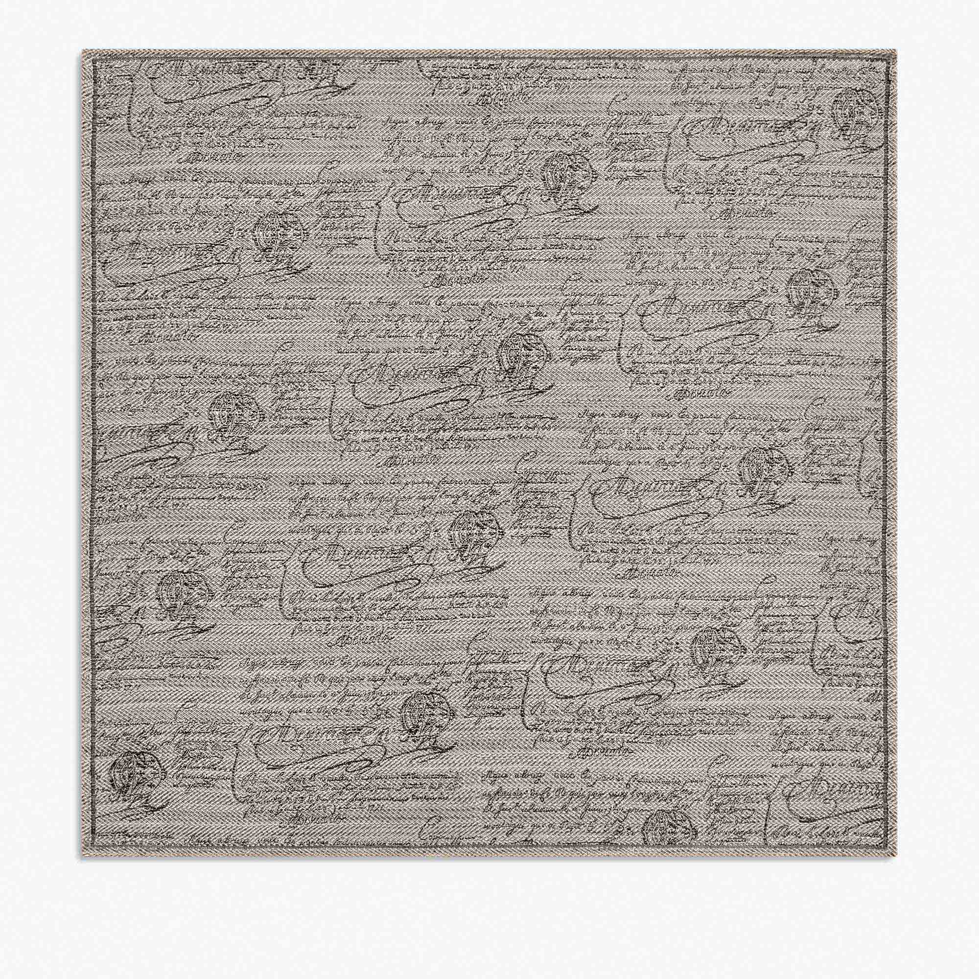 Chevron Scritto Handkerchief, PEBBLE BEIGE, hi-res