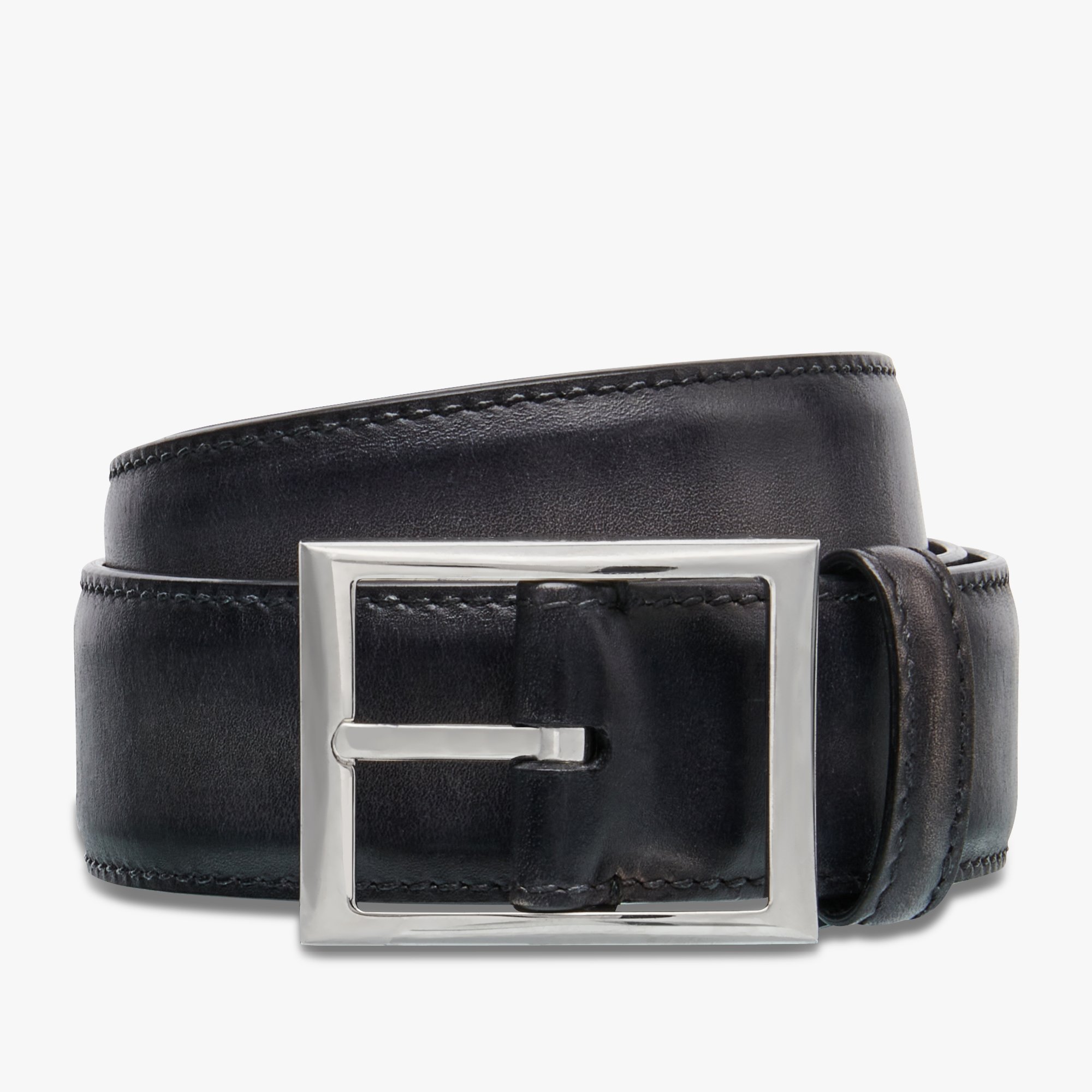 Classic Alligator And Leather 35MM Belt, NERO GRIGIO, hi-res