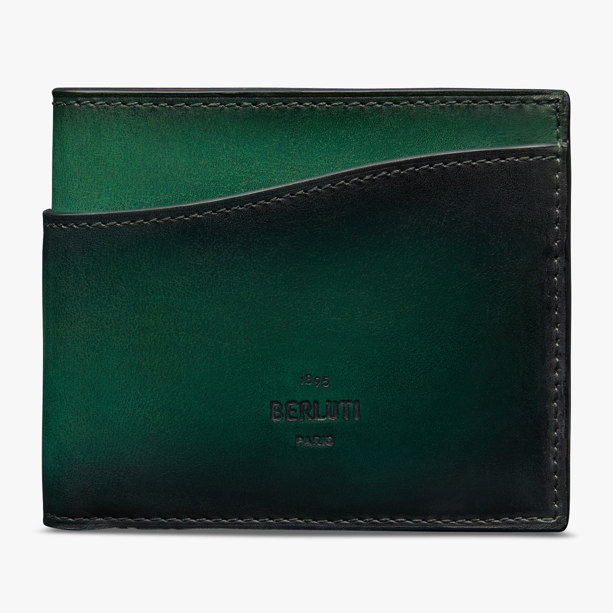Makore Slim Leather Wallet, BEETLE GREEN, hi-res