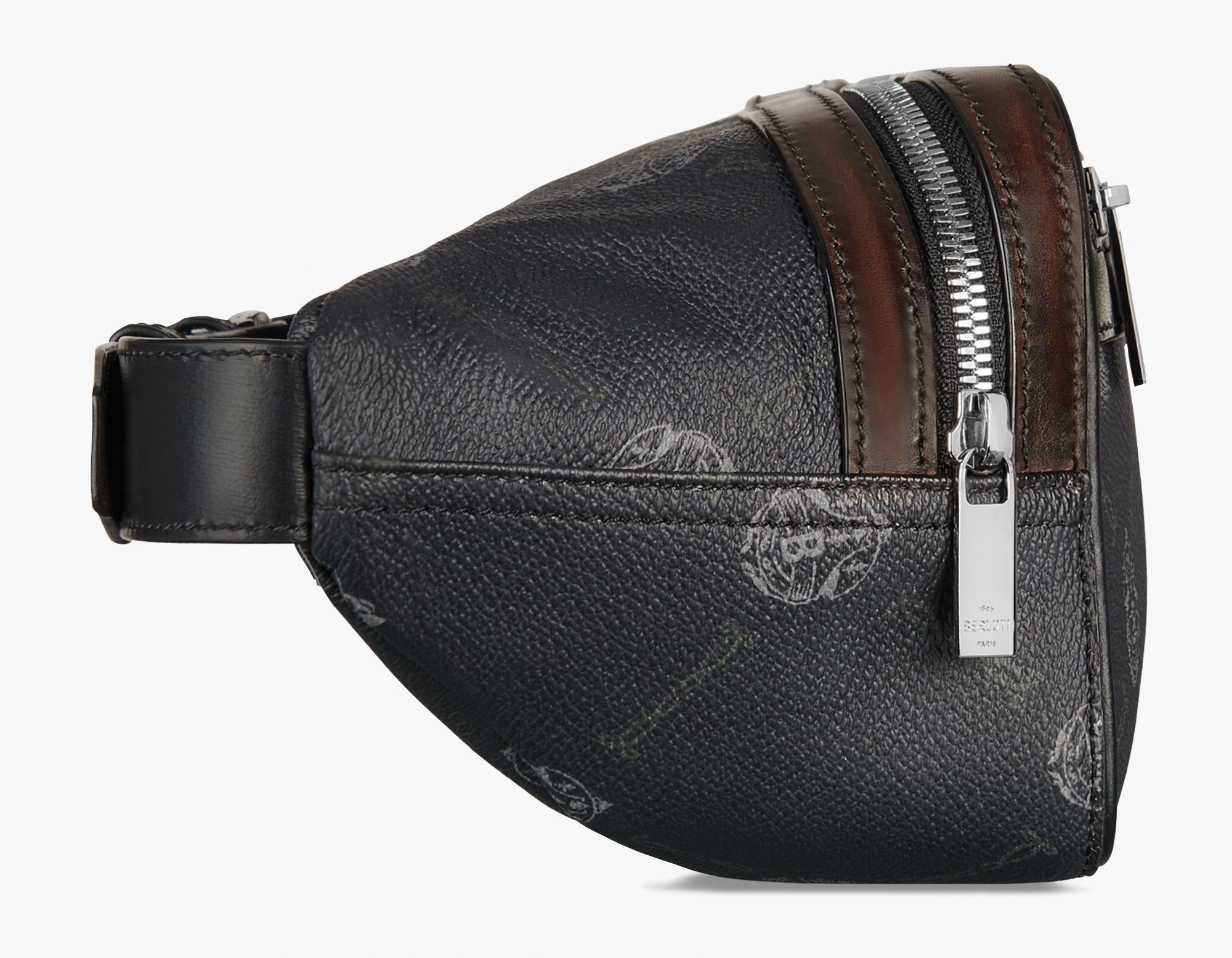 black leather messenger bag