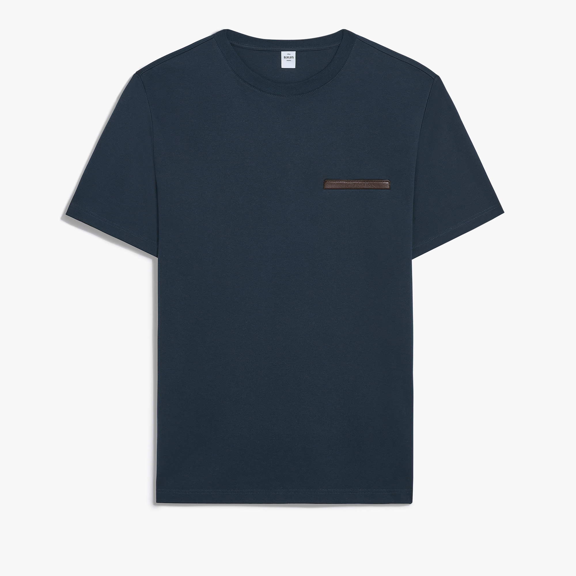レザータブ ポケット Tシャツ, MARINE, hi-res