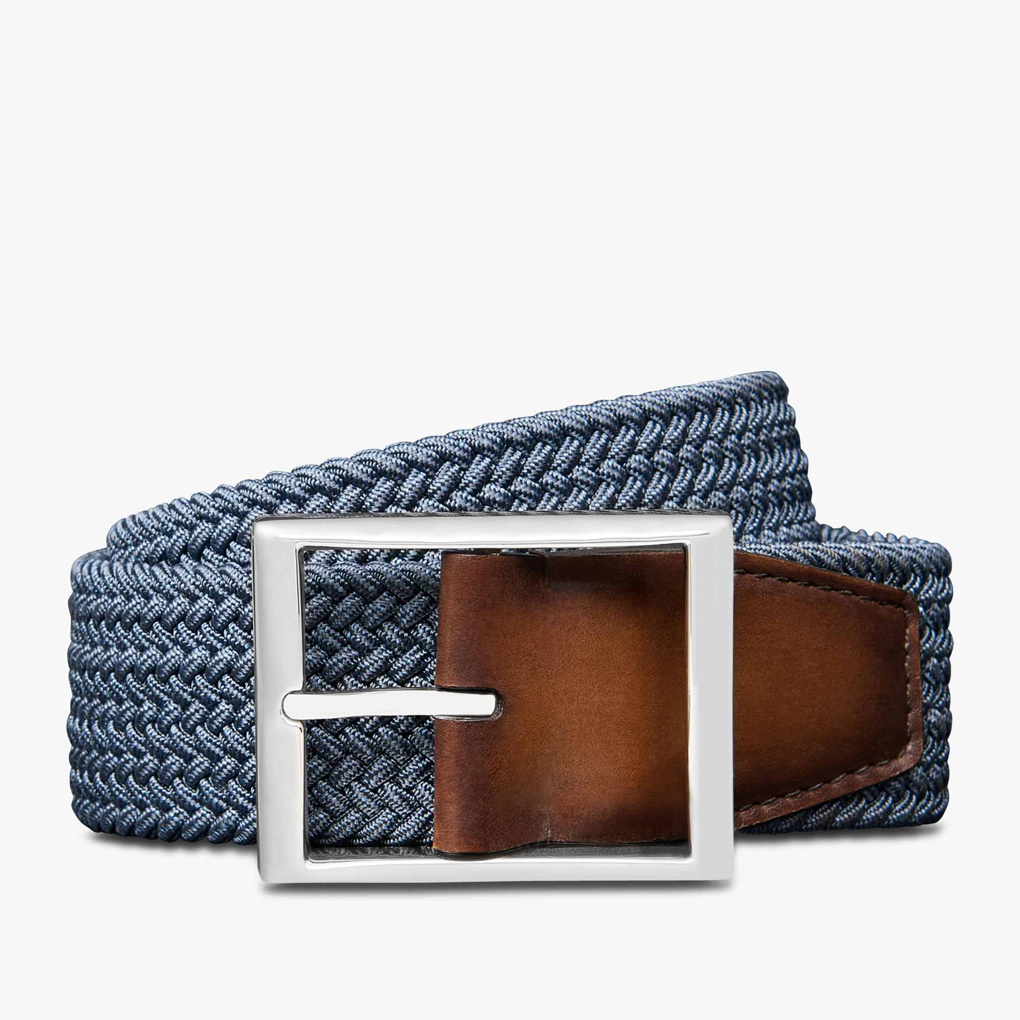Classic Braided Fabric 35 mm Belt, DUSTY BLUE, hi-res