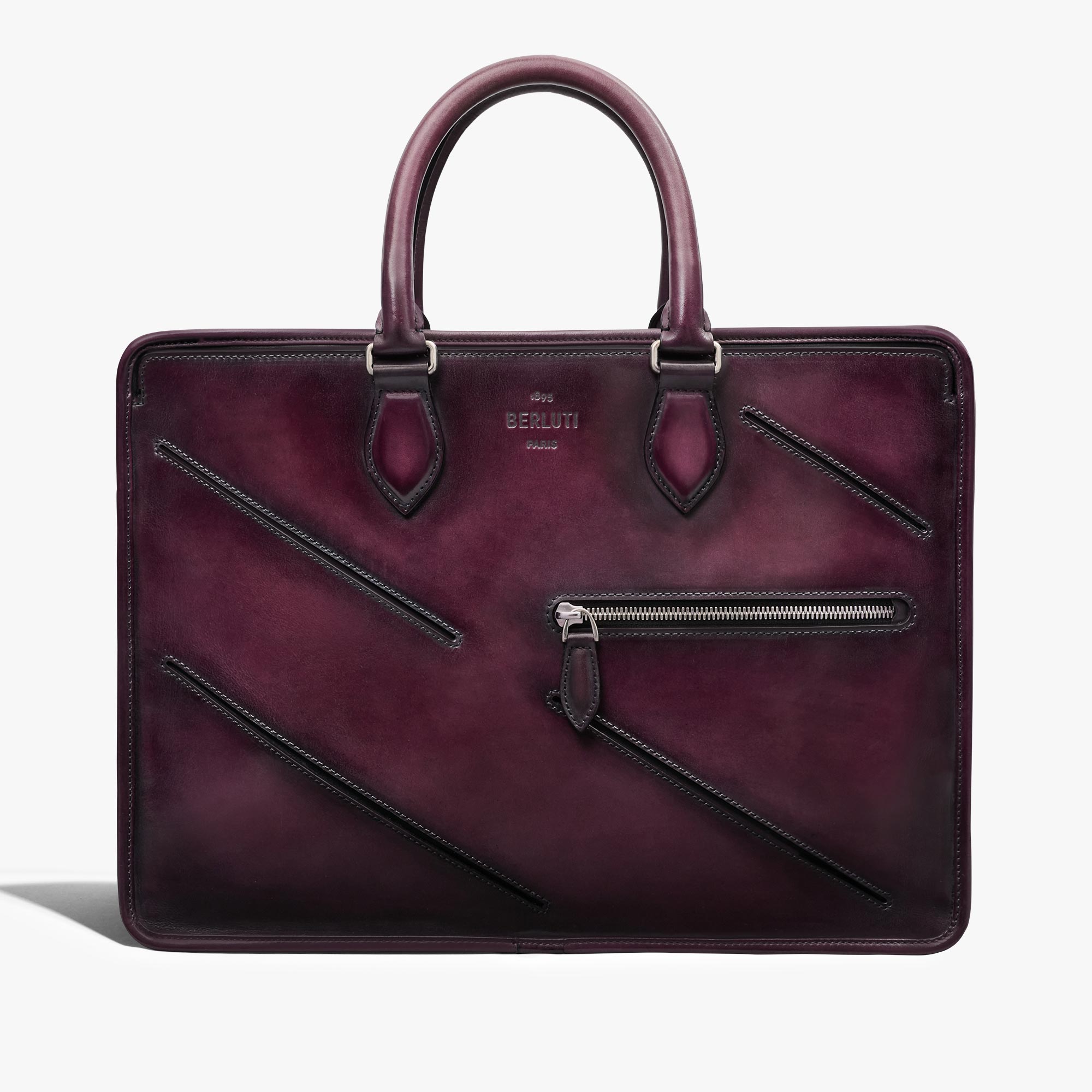 Un Jour Leather Briefcase, GRAPES, hi-res