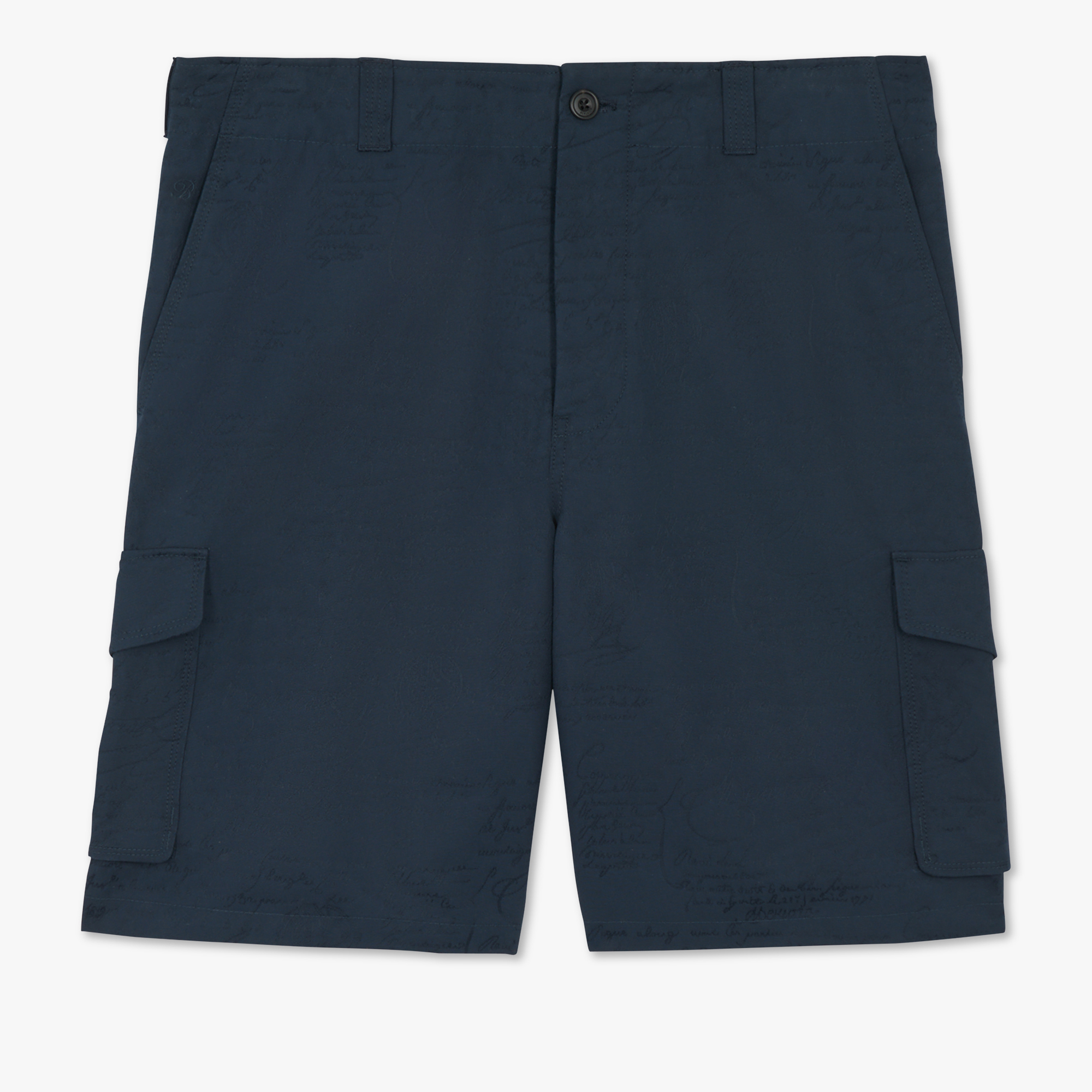 Cotton Scritto Cargo Shorts, ATLANTIC BLUE, hi-res