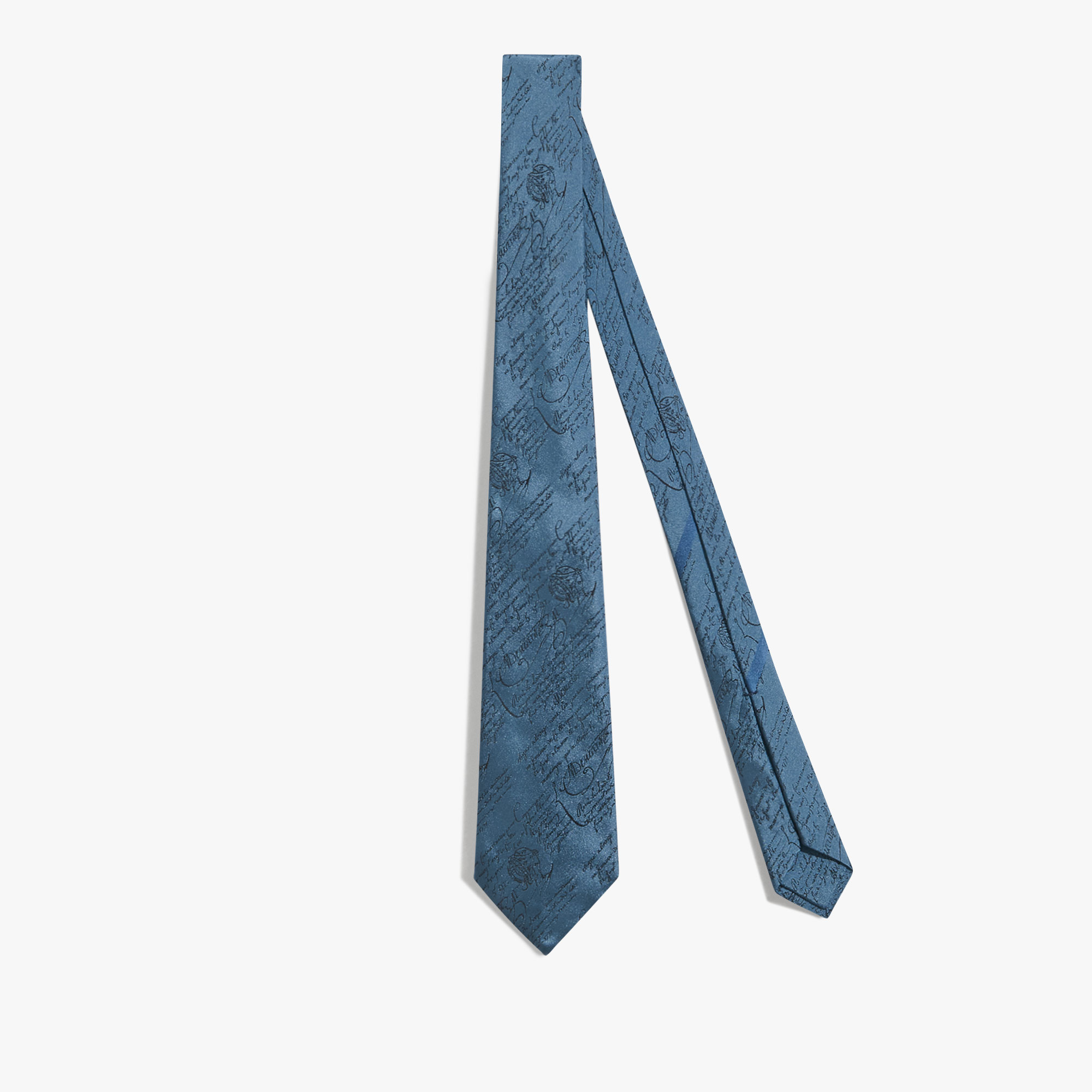 Classic Scritto Tie, TITANIUM BLUE, hi-res