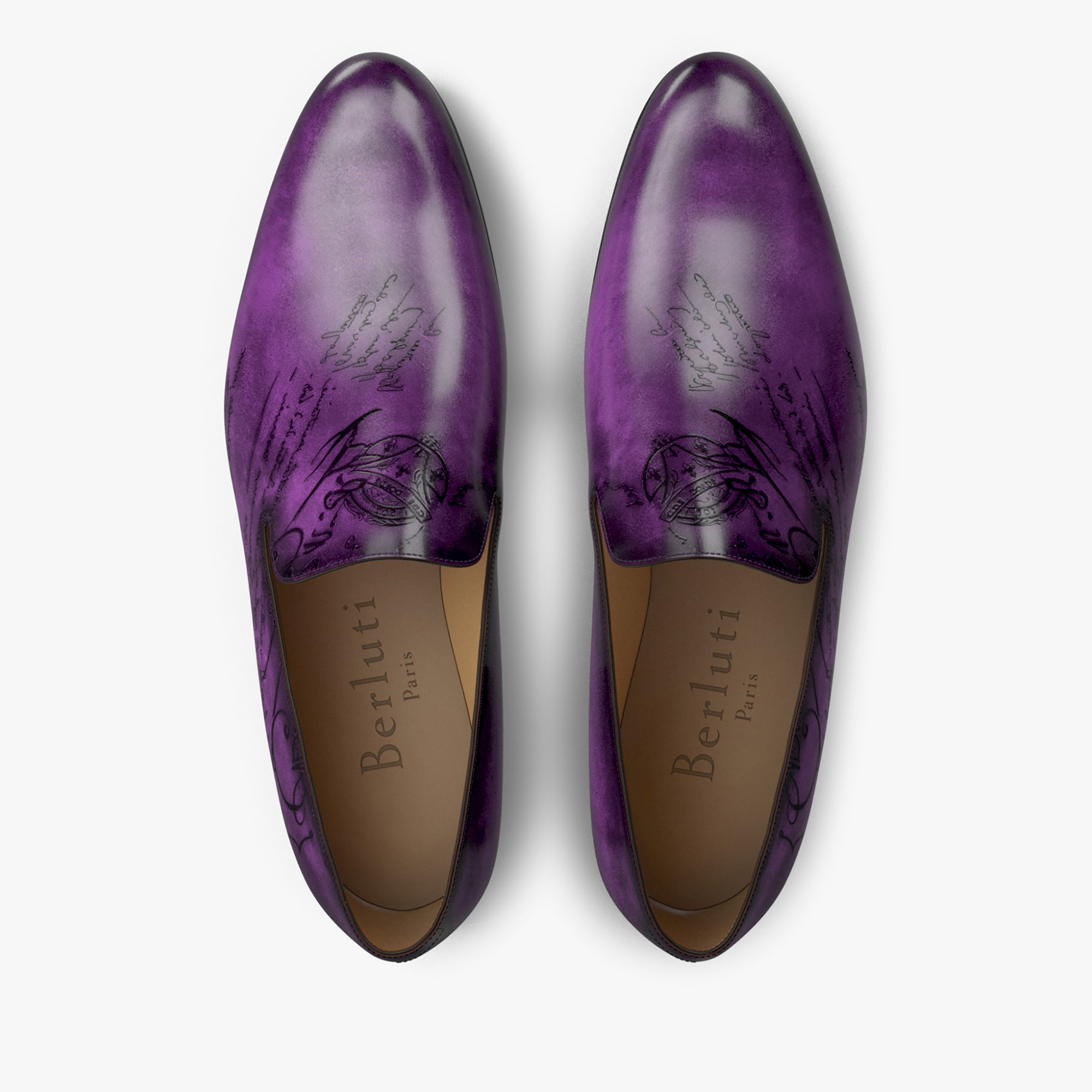 Berluti Purple Leather Lace Up Derby Size 40.5 Berluti