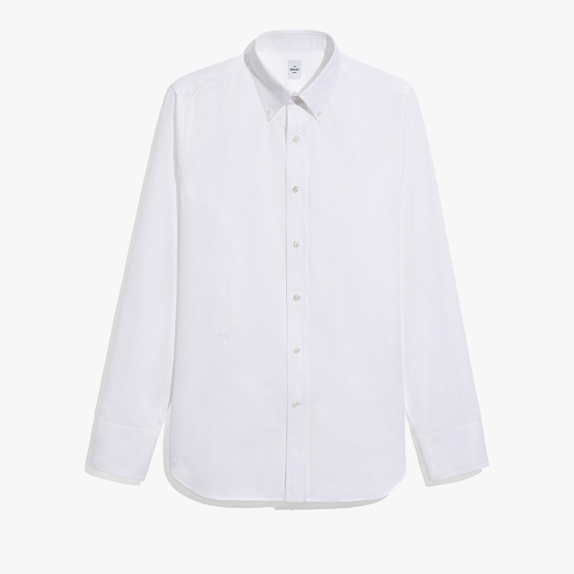 Chemise À Col Boutonné En Coton Scritto, BLANC OPTIQUE, hi-res