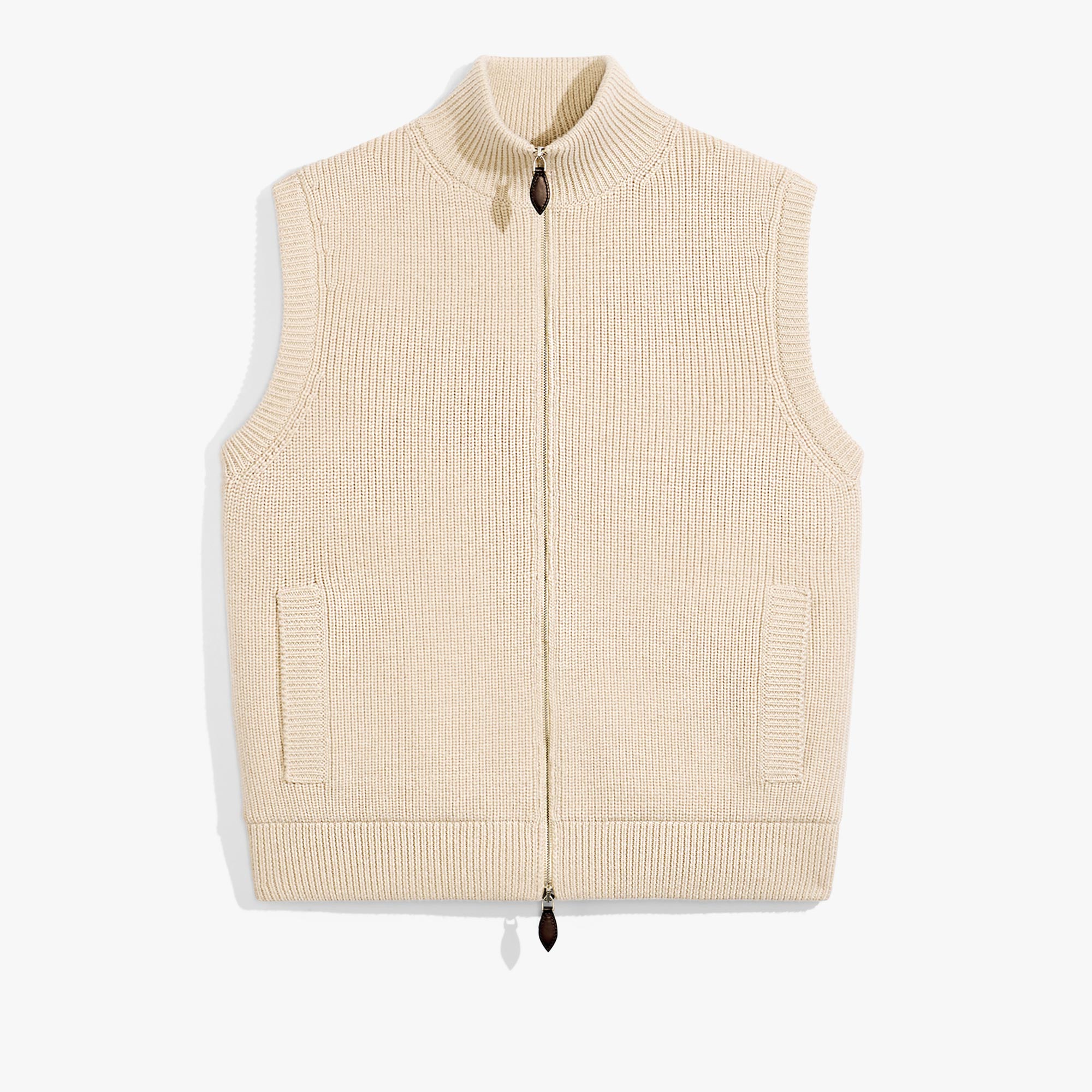 Cotes Perlees Wool Bodywarmer, ECRU, hi-res