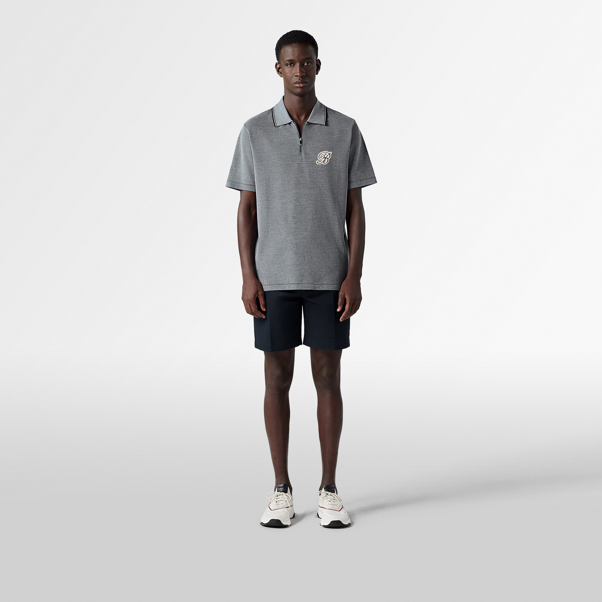 Active Gradient Zipped Polo Pique