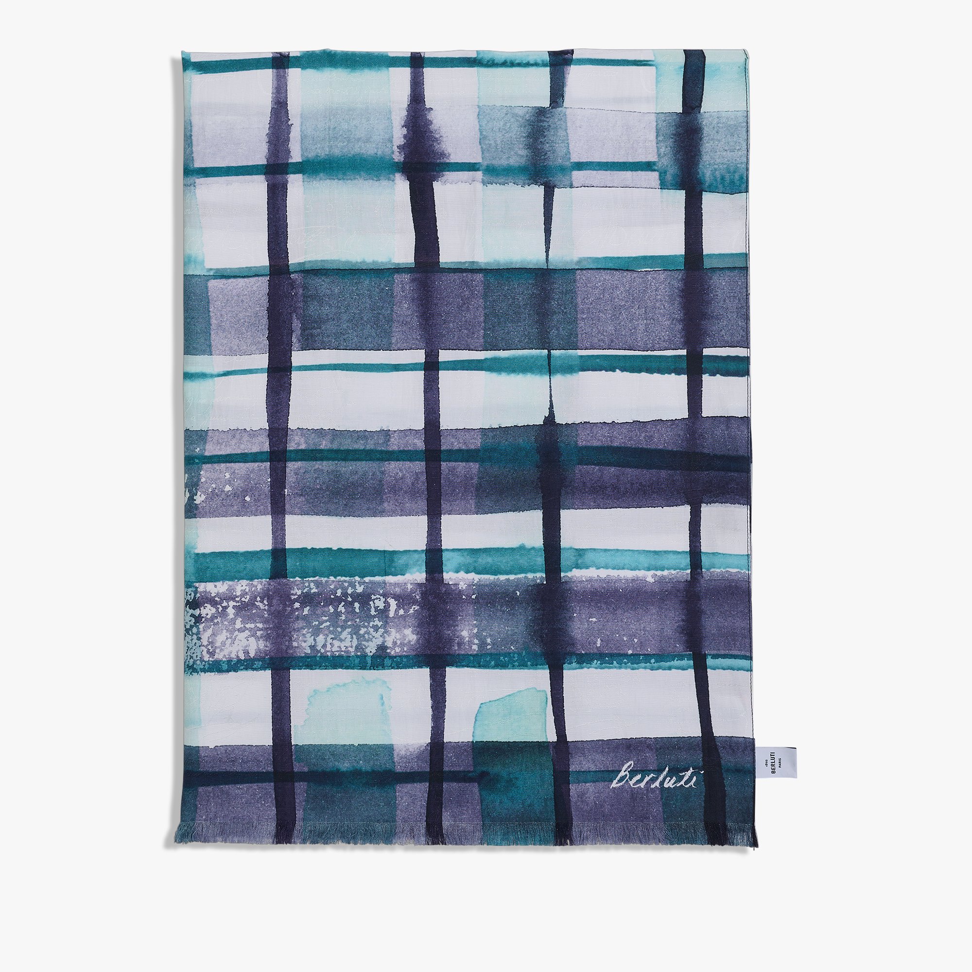 Watercolor Checks Scarve, PURPLE WATERCOLOR CHECK, hi-res