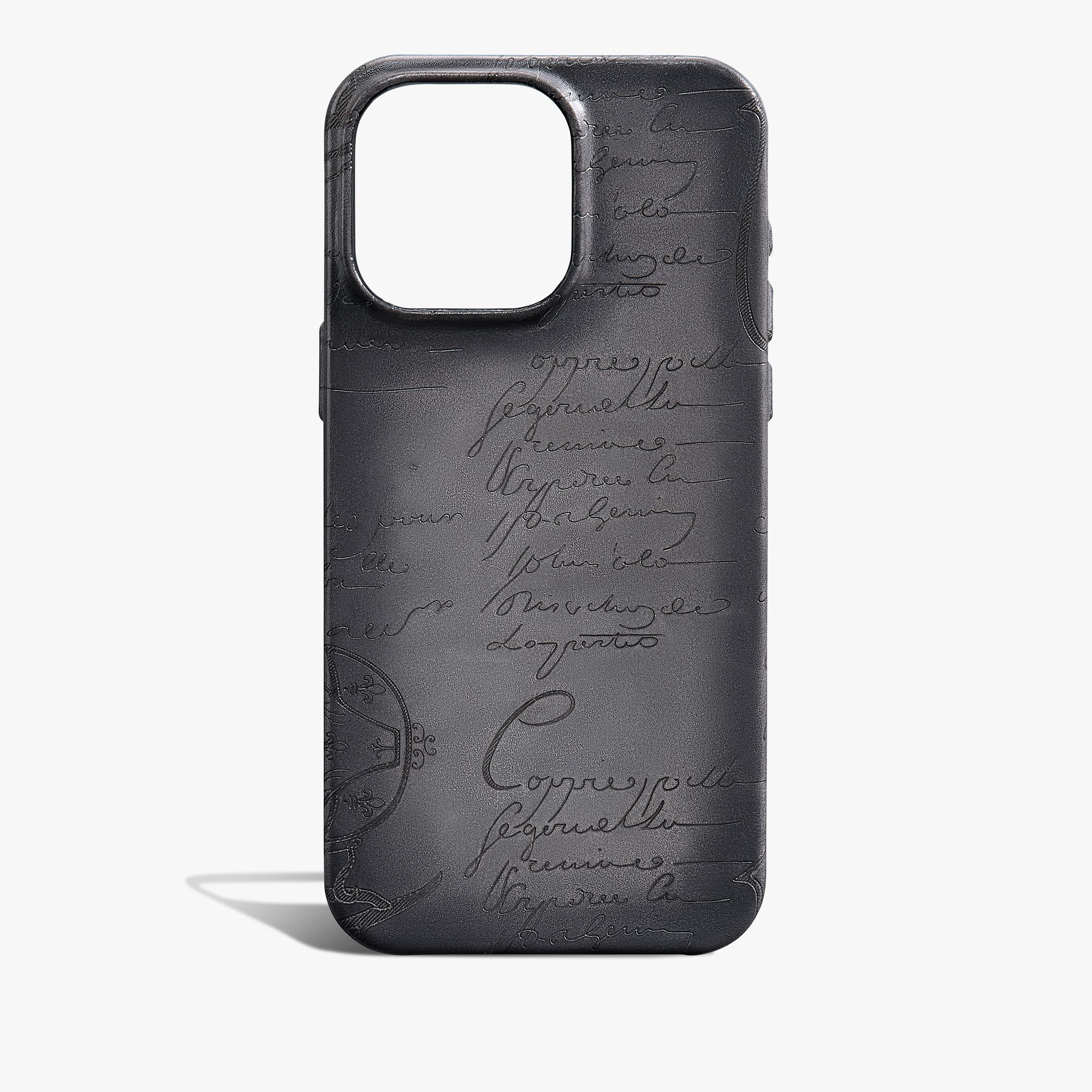 Scritto Leather iPhone 16 Pro Max Case, LIGHT ALUMINIO, hi-res