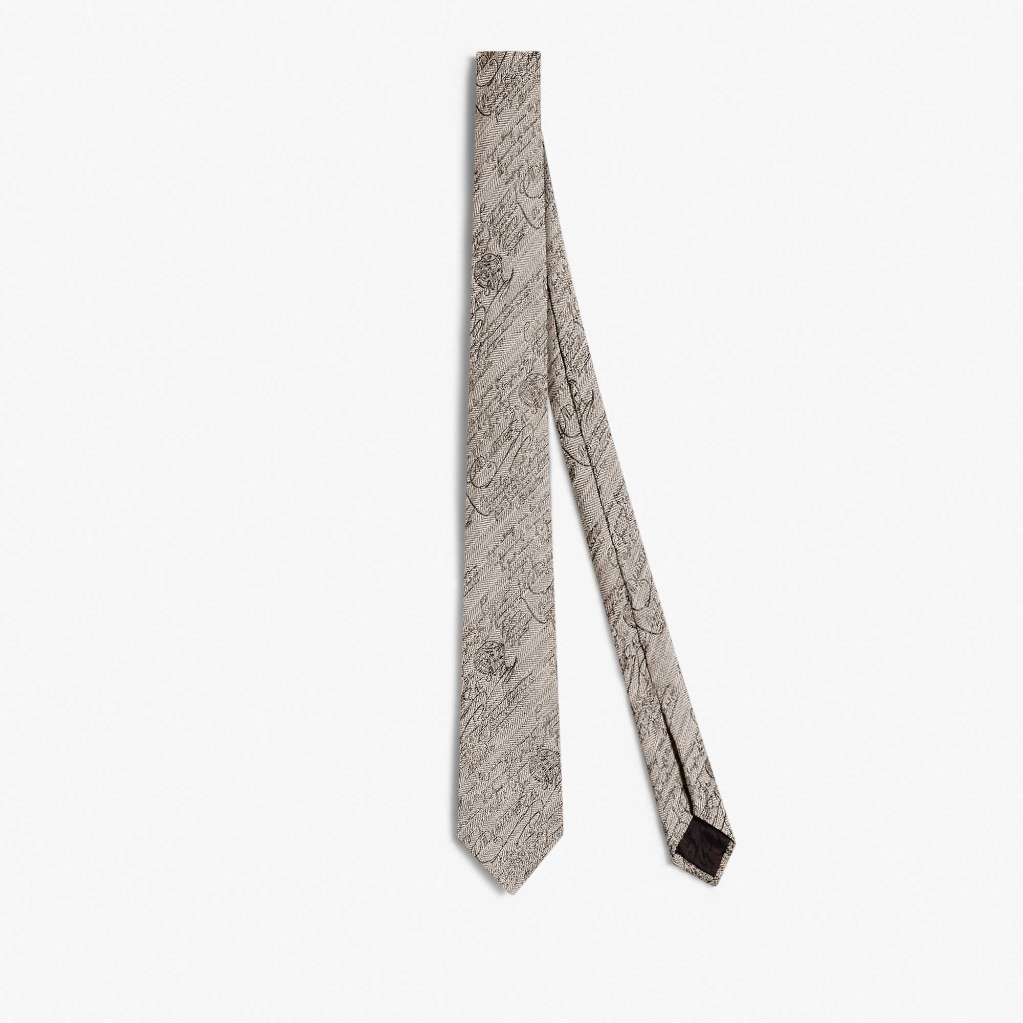 Chevron Scritto Tie, PEBBLE BEIGE, hi-res