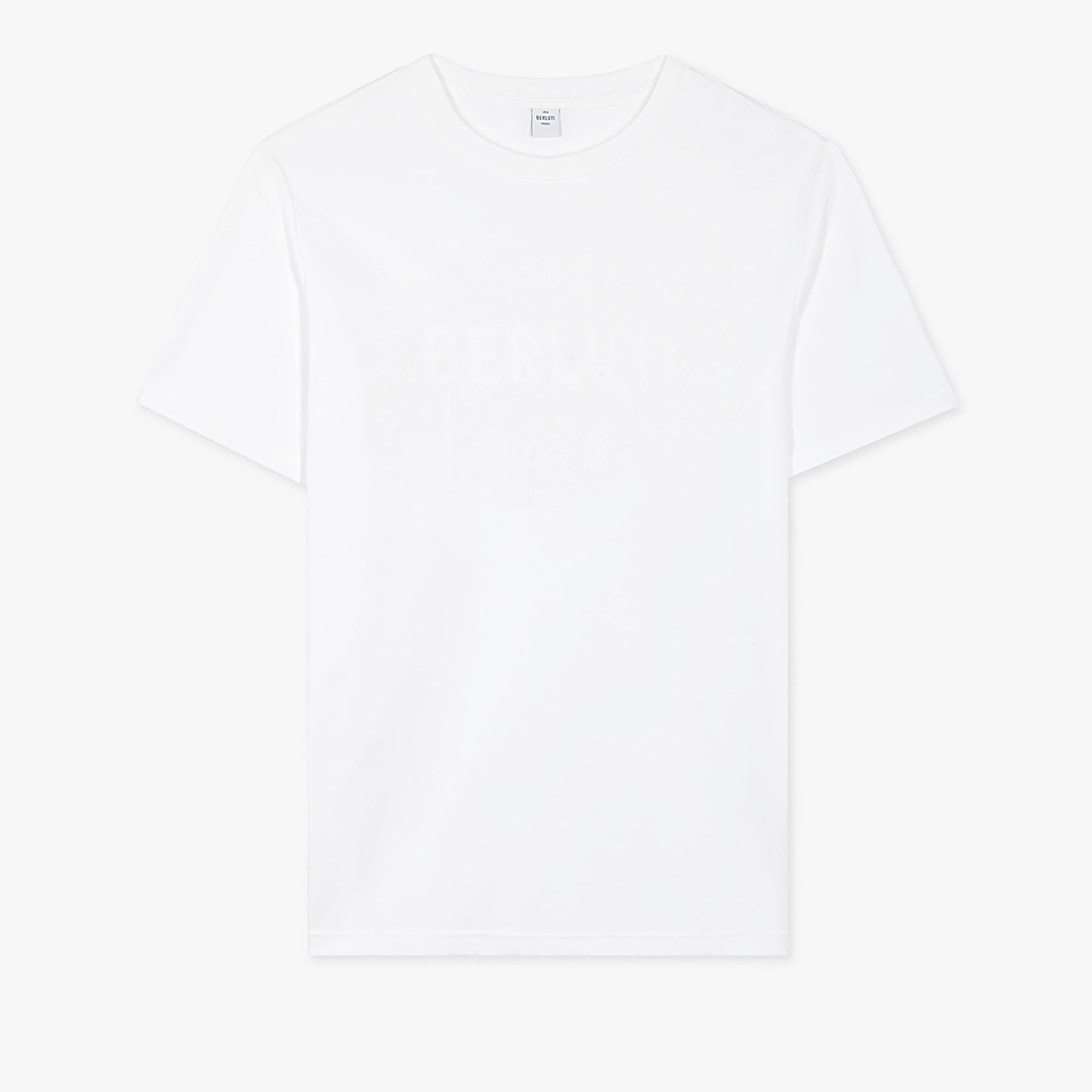 T-Shirt À Logo Et Broderie Scritto, BLANC OPTIQUE, hi-res