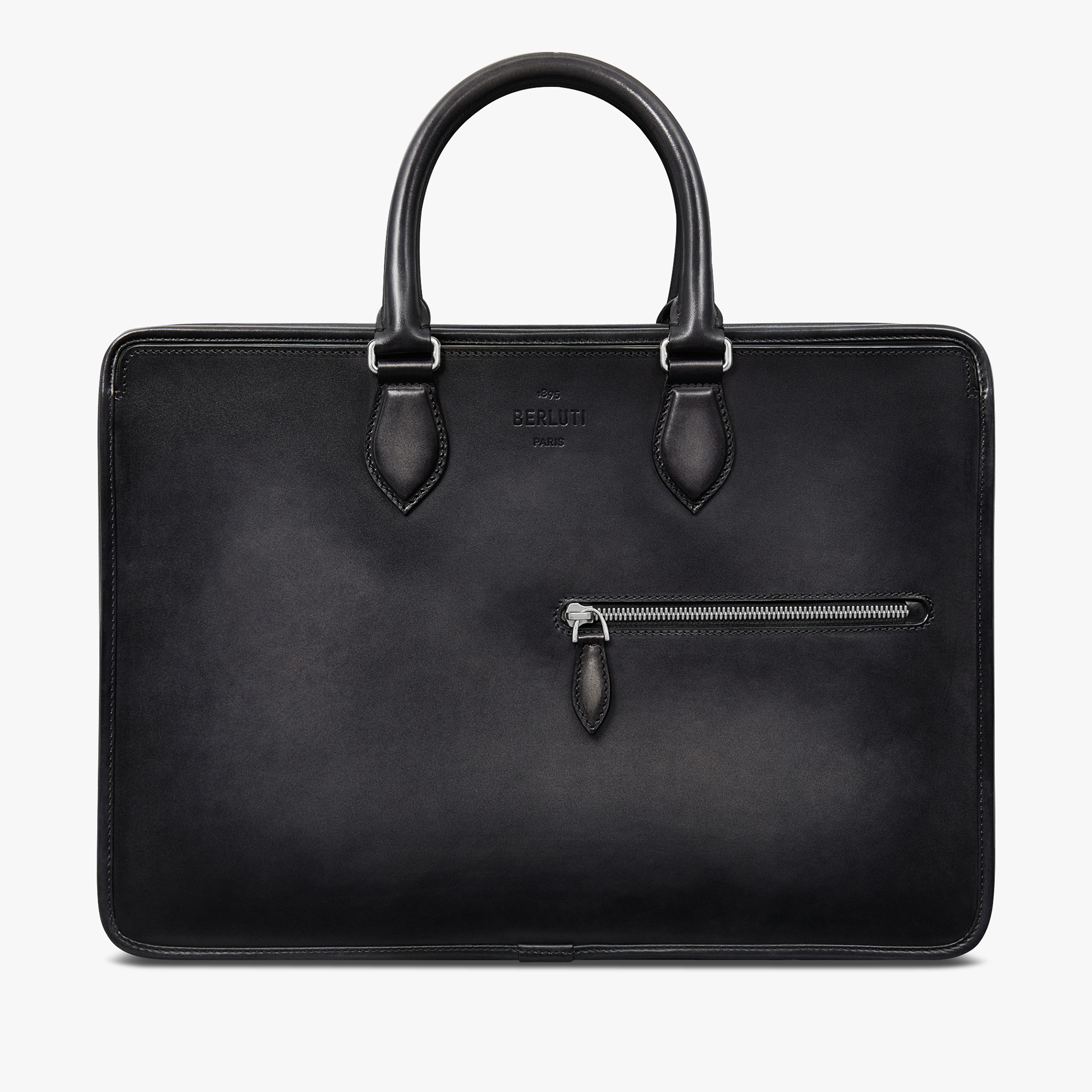 Un Jour Leather Briefcase, NERO GRIGIO, hi-res