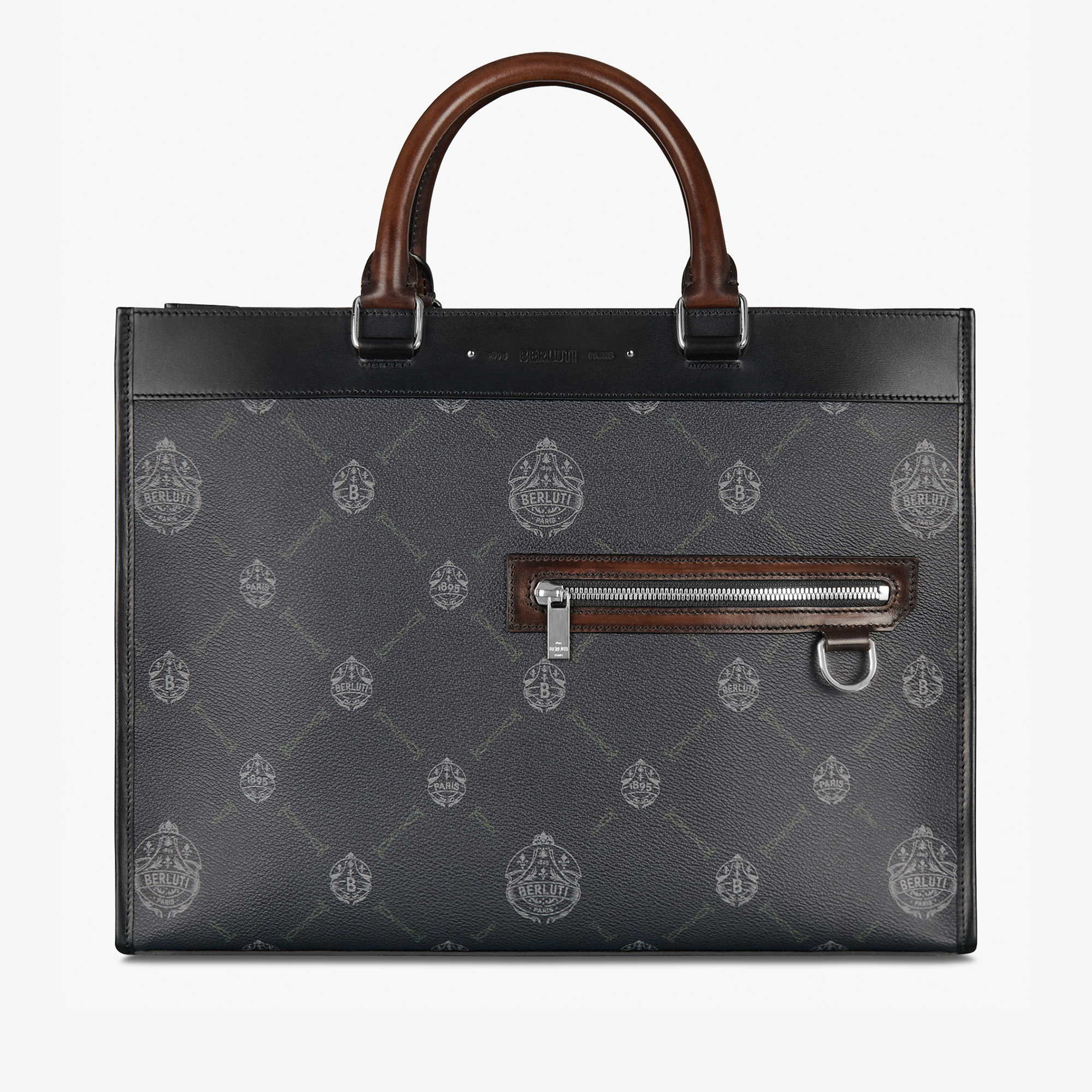 Ulysse Small Canvas And Leather Tote Bag, BLACK + TDM INTENSO, hi-res