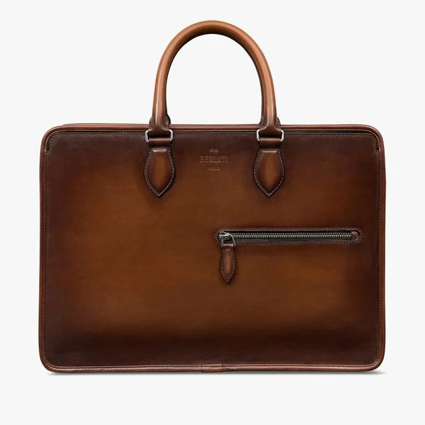 Un Jour Leather Briefcase, CACAO INTENSO, hi-res