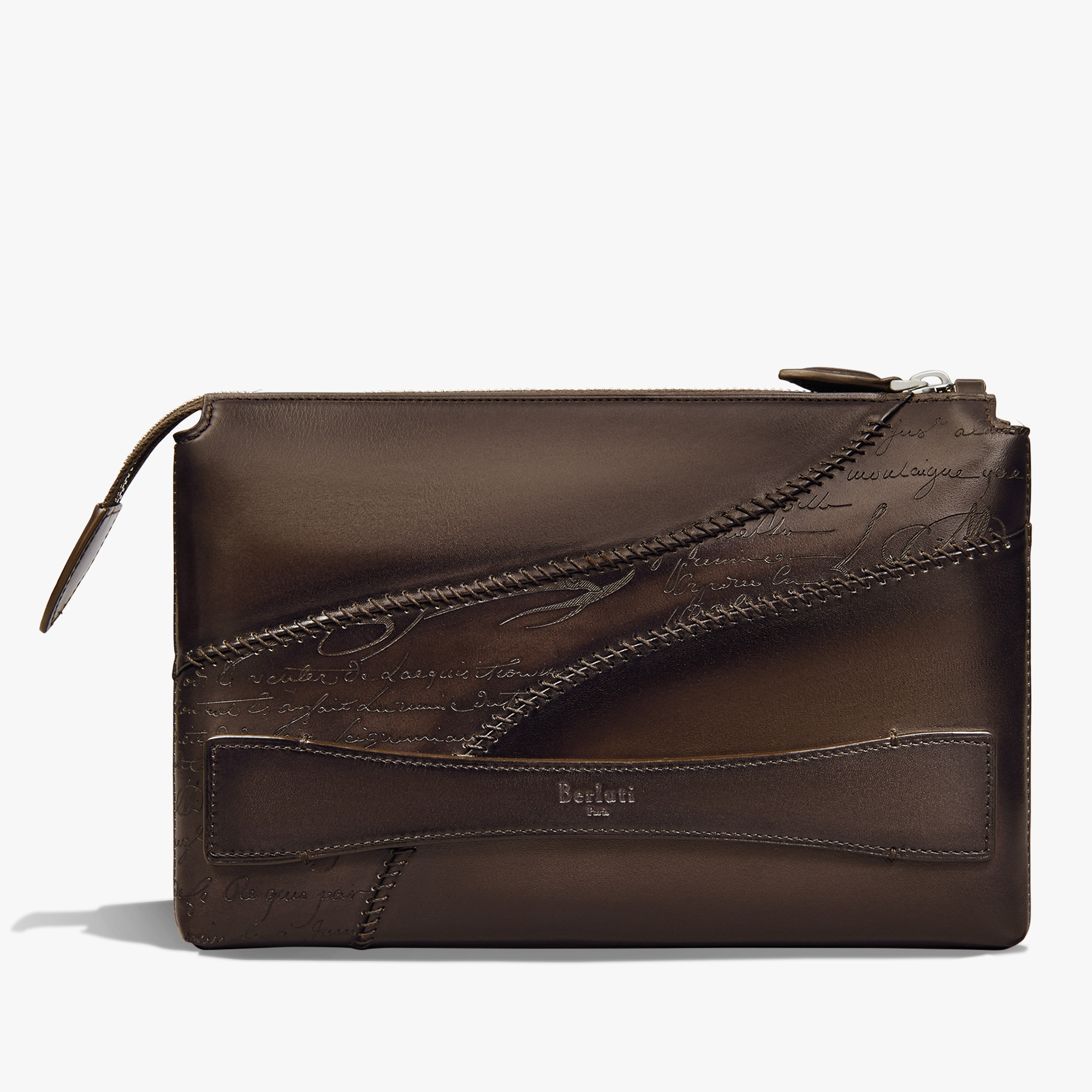 Tersio Scritto Leather Pouch, VIGOGNA, hi-res