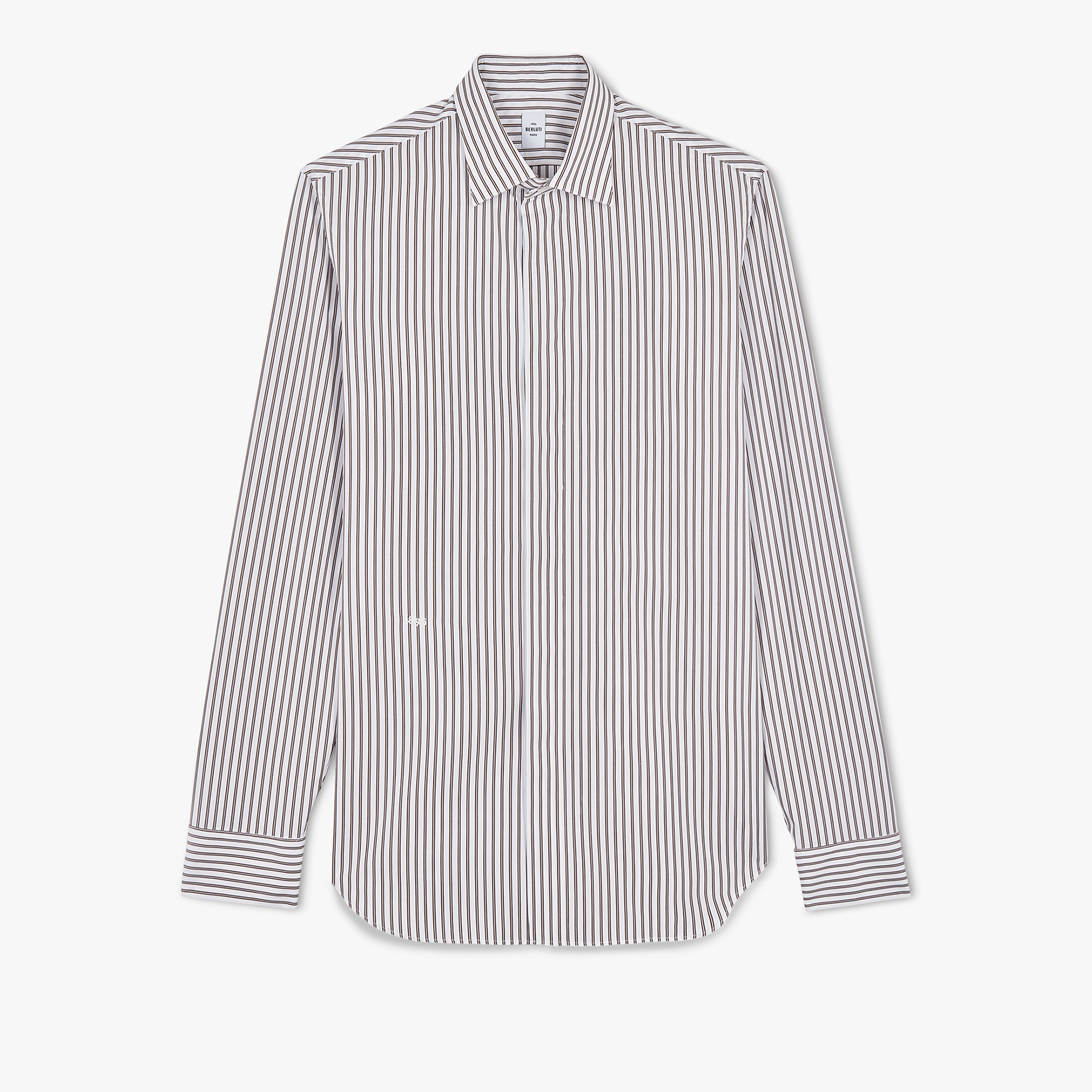 Cotton Striped Andy Shirt, BROWN STRIPES, hi-res
