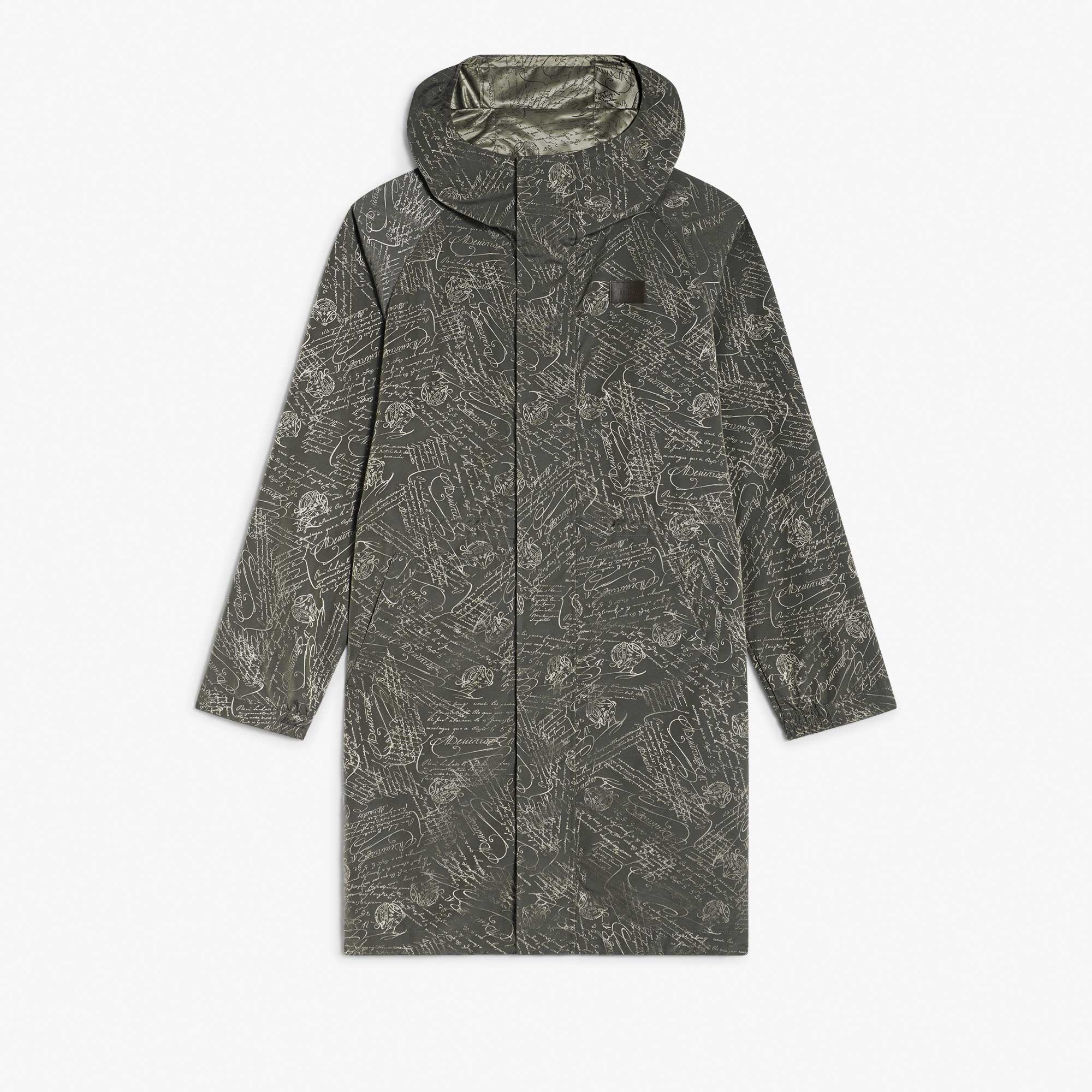 Long Packable Scritto Nylon Parka, SMOKY SILVER, hi-res