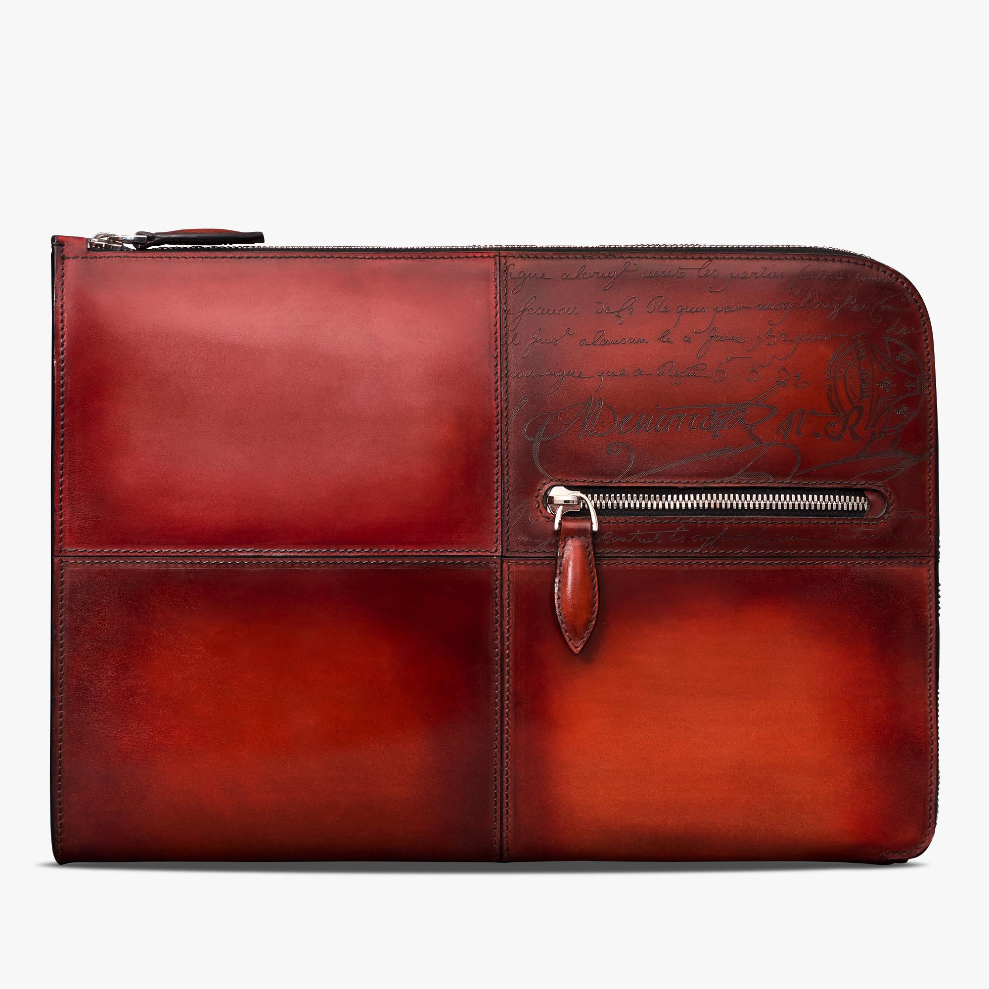 Nino TGM Scritto Leather Clutch, TERRA DI SIENNA, hi-res