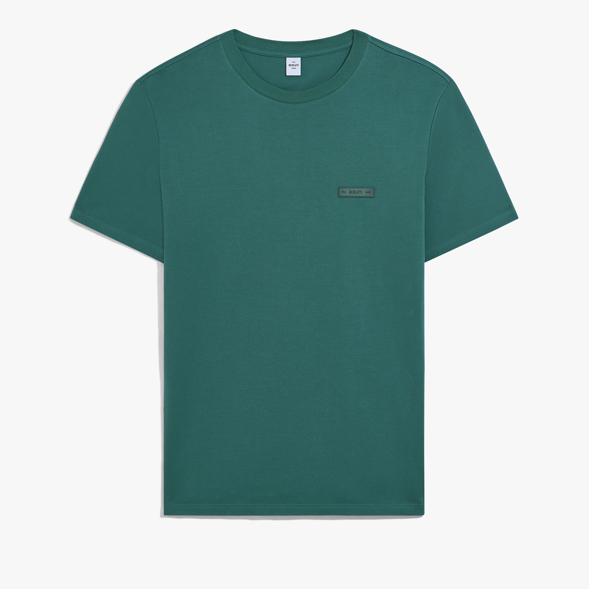 Leather Tab T-Shirt, BLUISH GREEN, hi-res