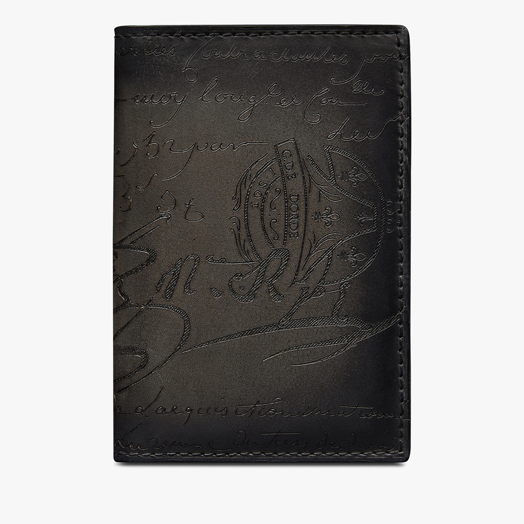 Porte-Cartes Jagua En Cuir Scritto, NERO GRIGIO, hi-res