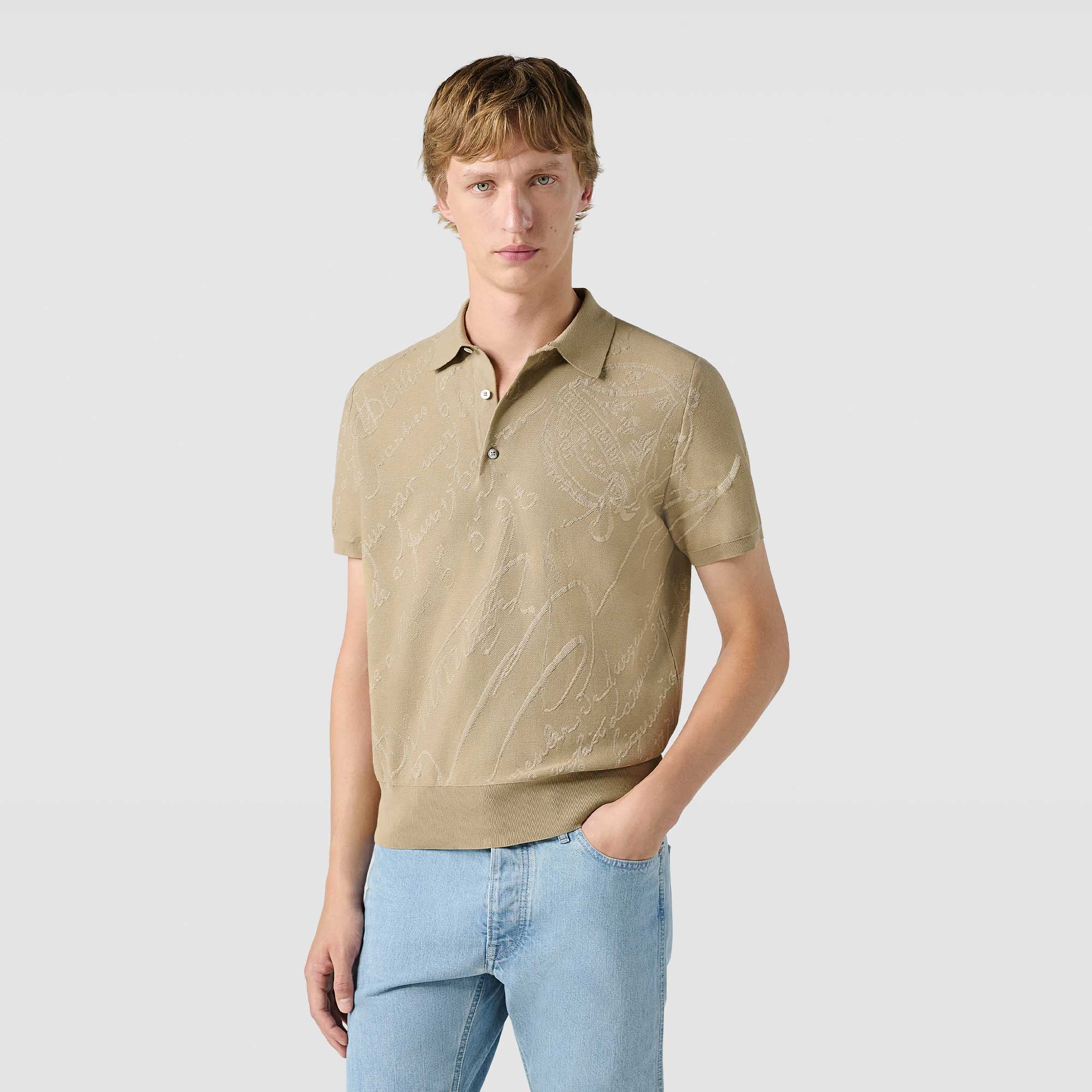 BERLUTI ベルルッティ ポロシャツ メンズ XS ネイビー スクリット
