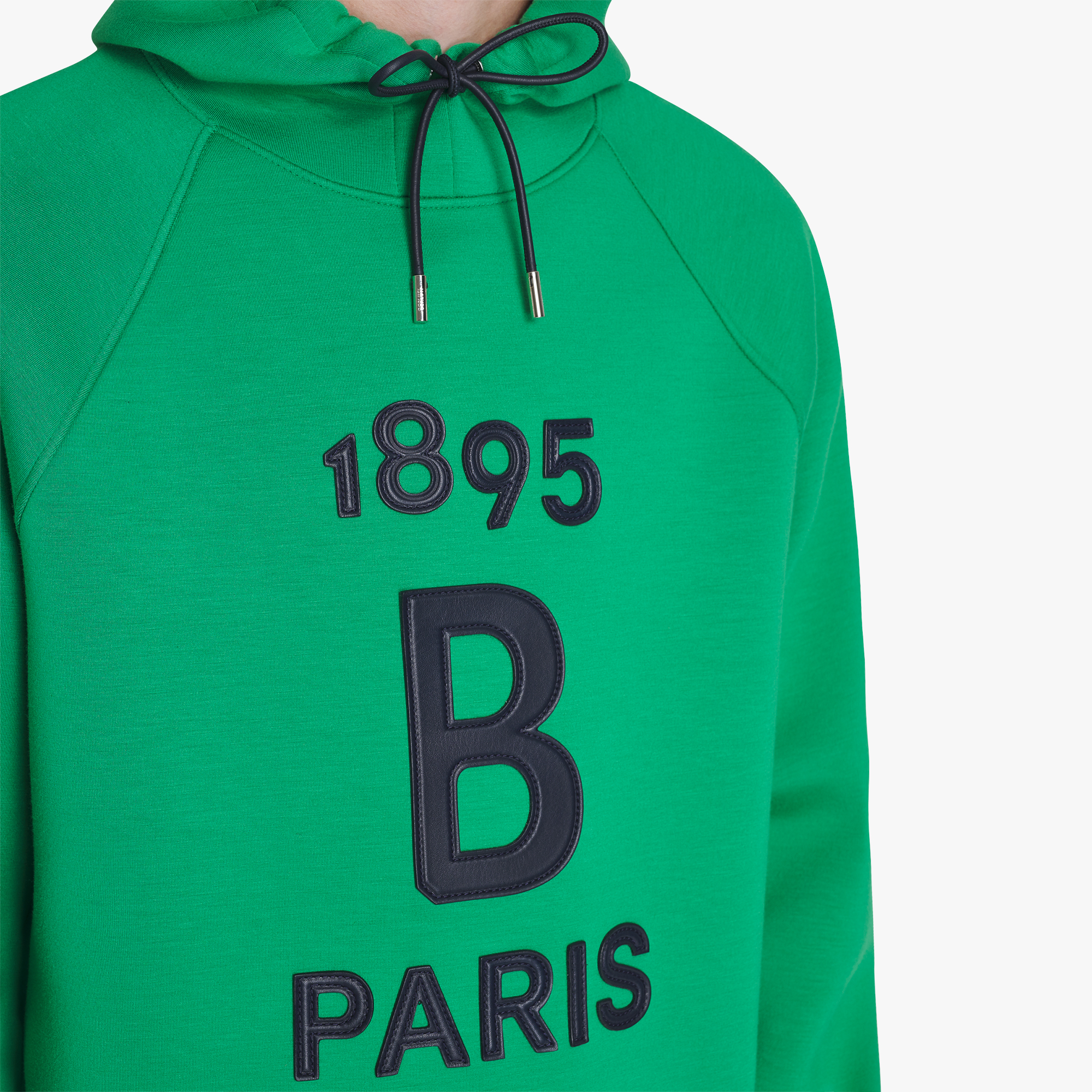 Hoodie Jersey Sweater With Leather Details Hoodie Jersey Sweater With Leather Details