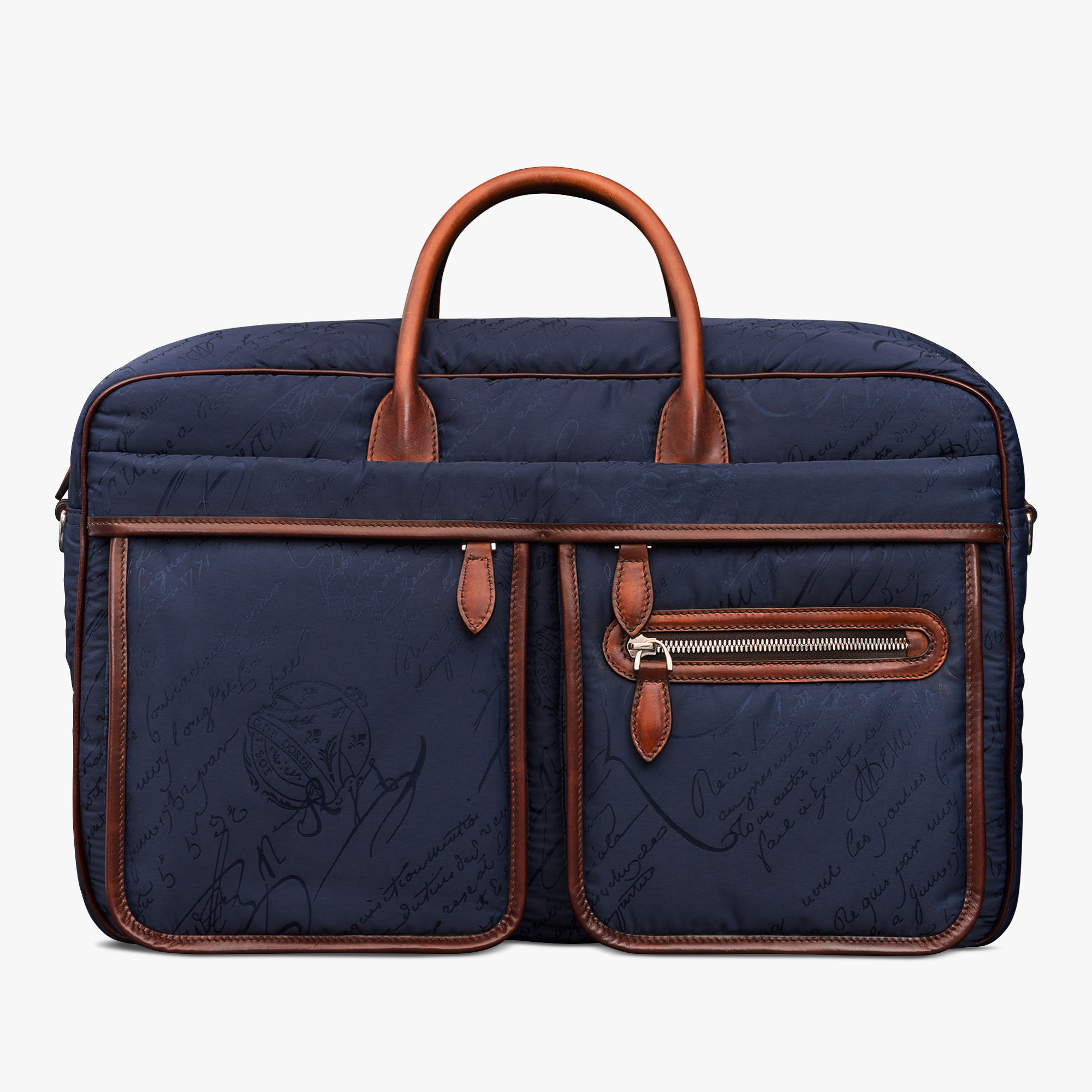 Weekend Nylon Scritto Travel Bag, NAVY, hi-res