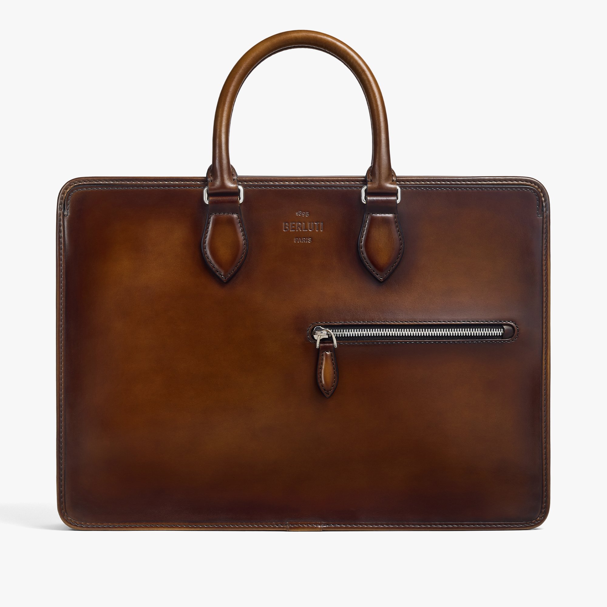 Cartable Un Jour En Cuir, CACAO INTENSO, hi-res