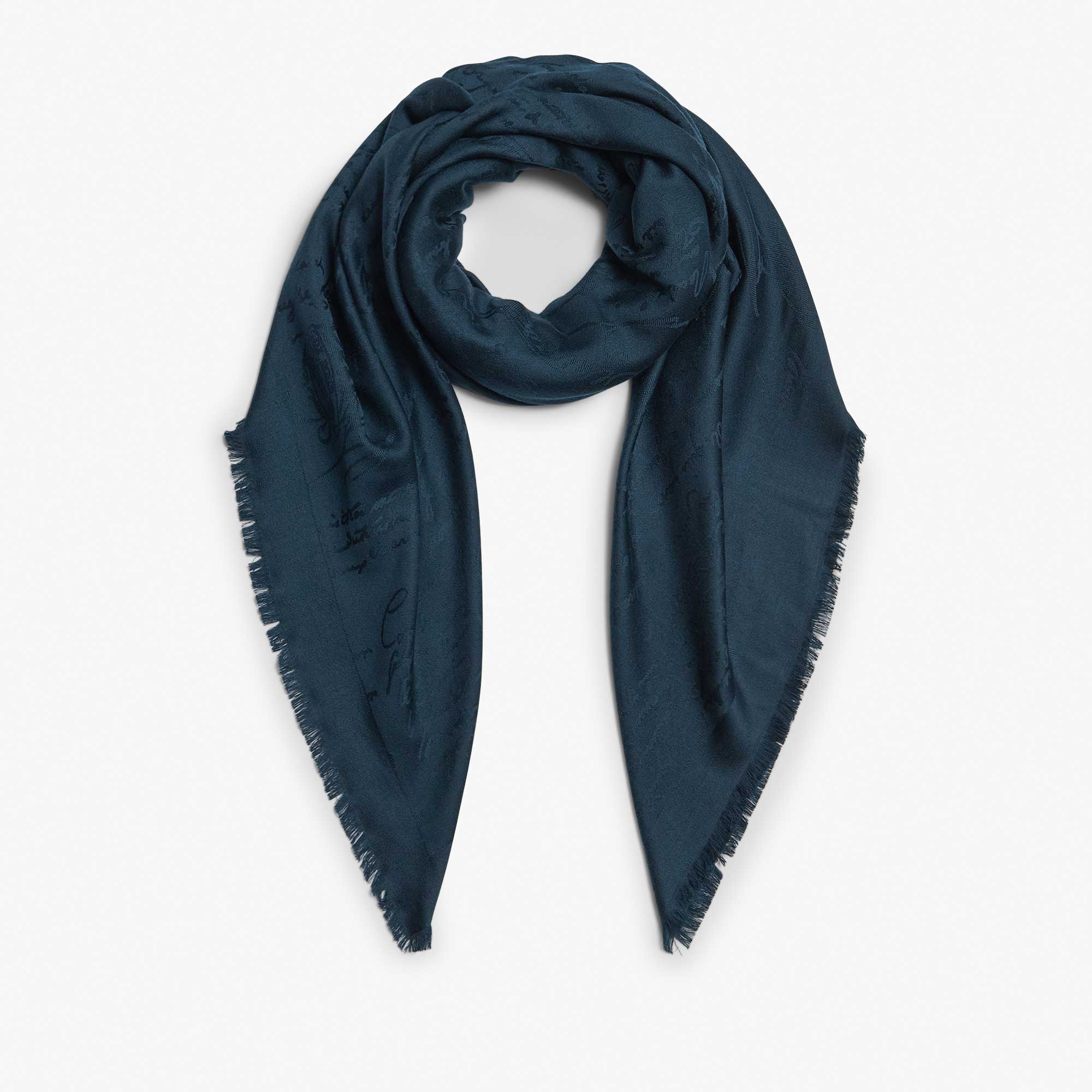 Wool & Silk Scritto Scarf, OCEANIC JADE, hi-res