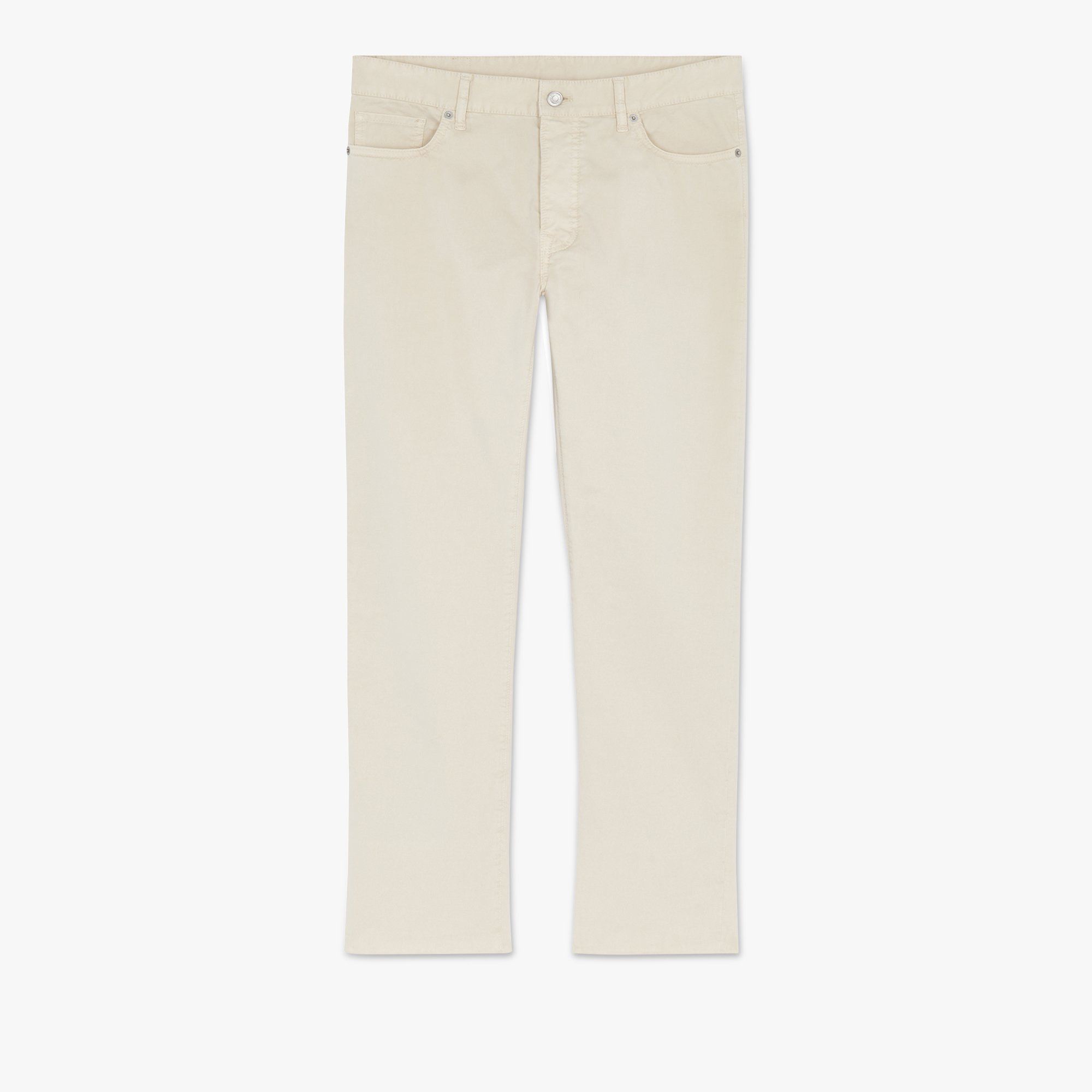 Garment Dyed Denim Trousers, IVORY, hi-res