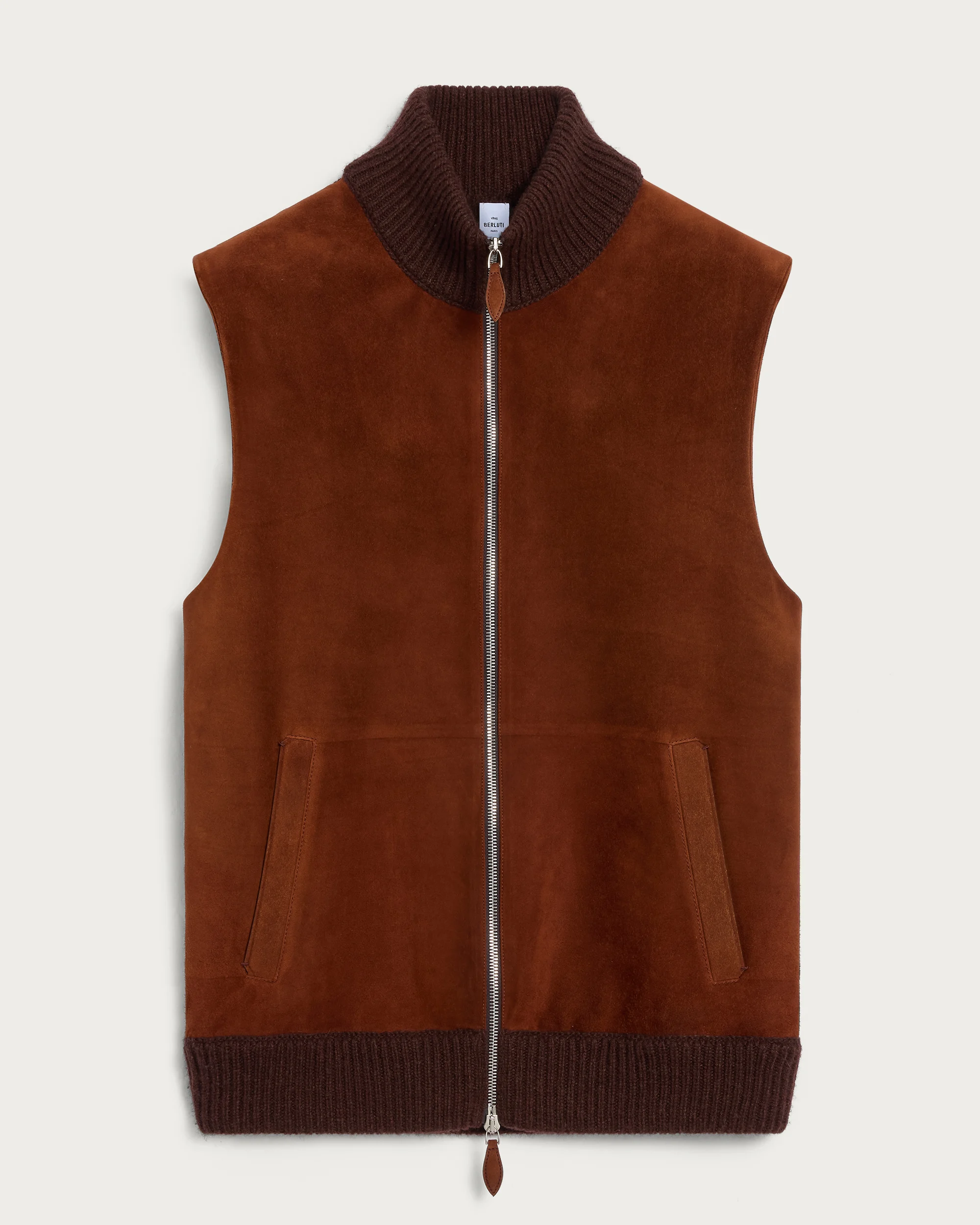 Mix Material Bodywarmer with Leather Details