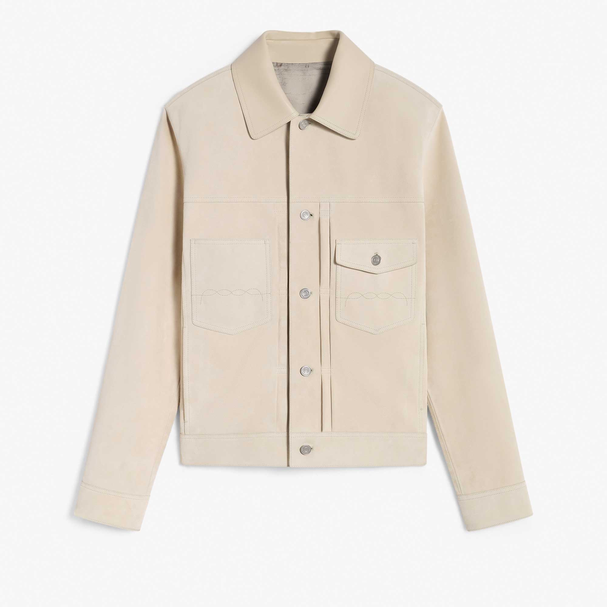 Veste Denim En Suède, FAWN BEIGE, hi-res