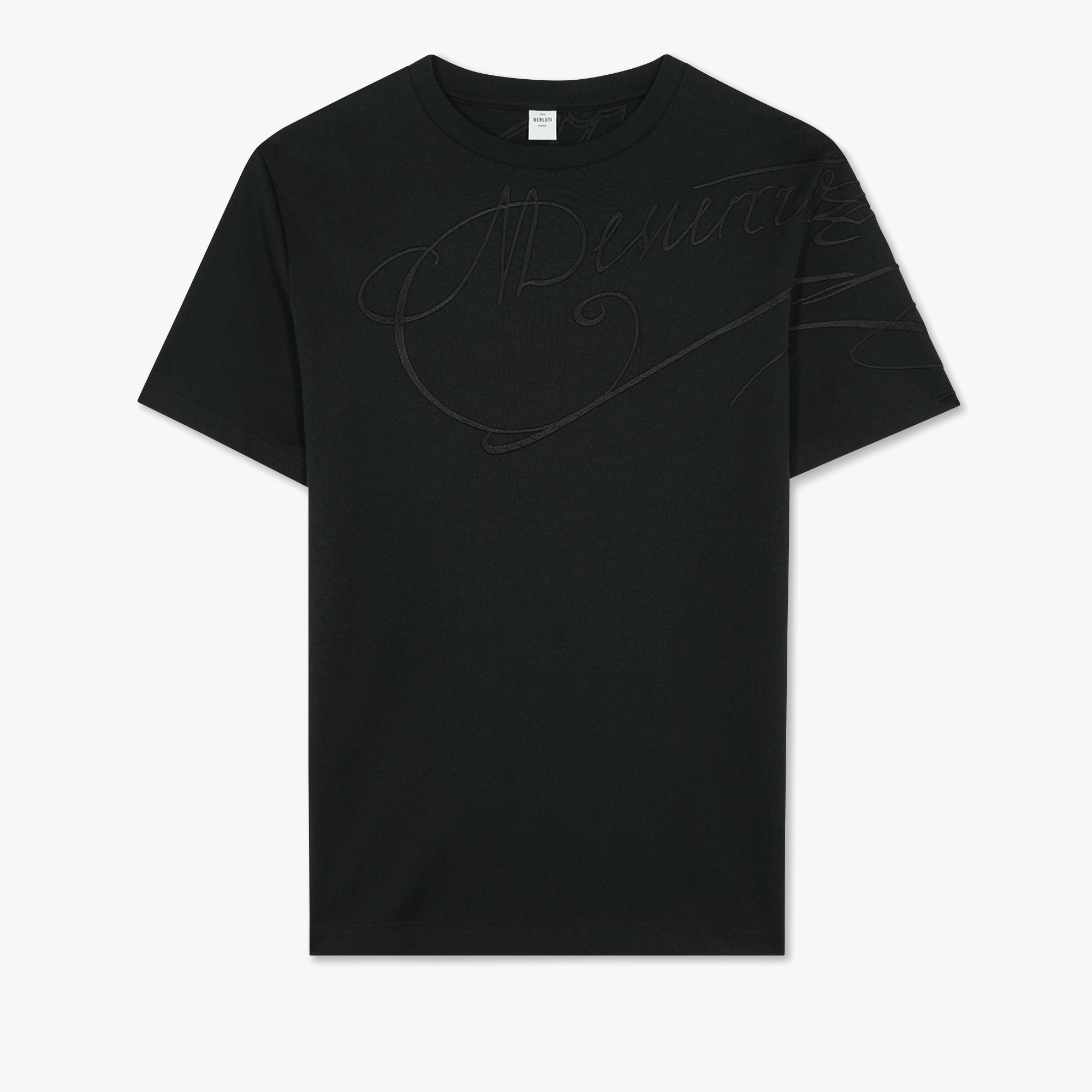 T-Shirt Avec Broderie Scritto, NOIR, hi-res