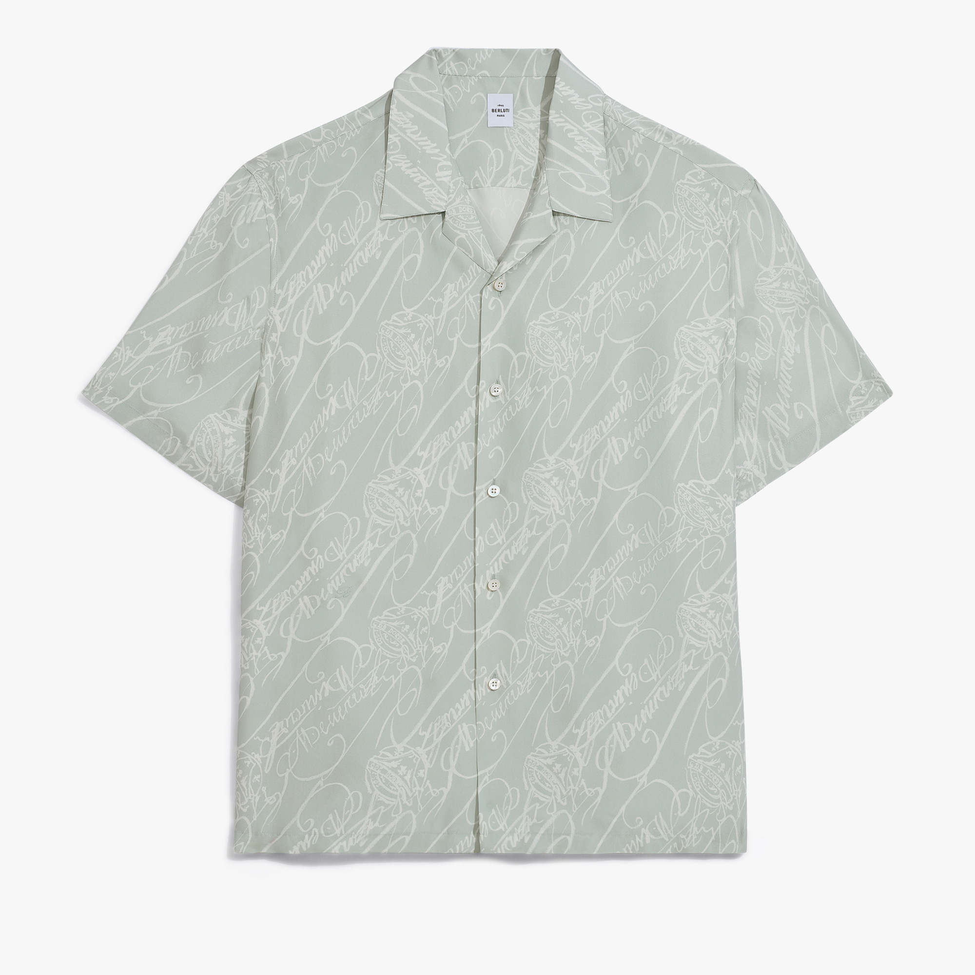 Marbeuf Scritto Short Sleeved Shirt, CELADON SCRITTO, hi-res
