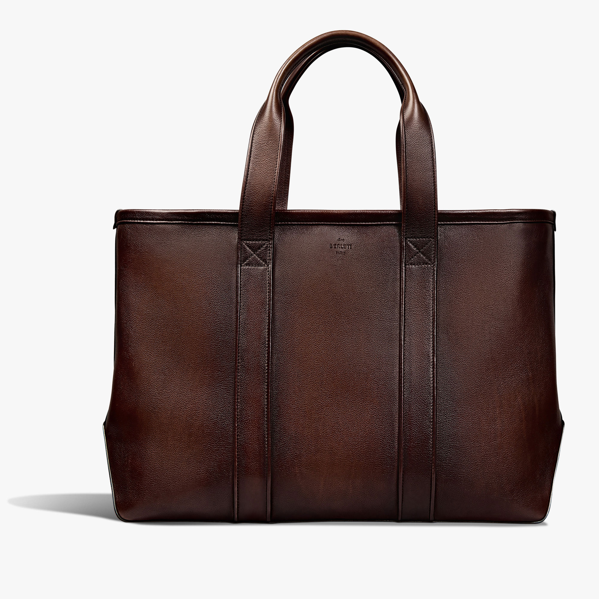 Oversize Tote Leather Tote Bag, SOFT BROWN, hi-res