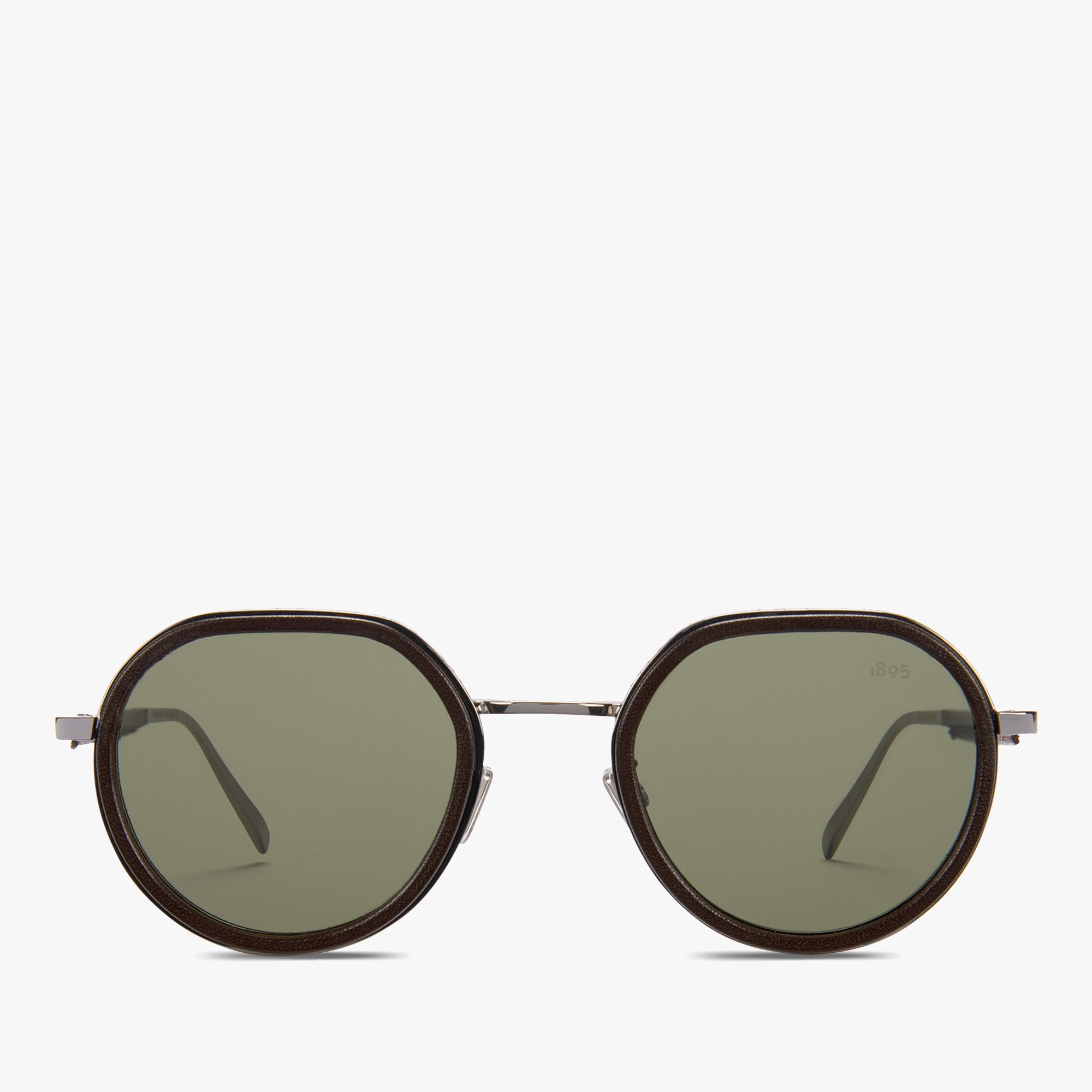 Centaury Metal And Leather Sunglasses, TABACCO+KHAKI, hi-res