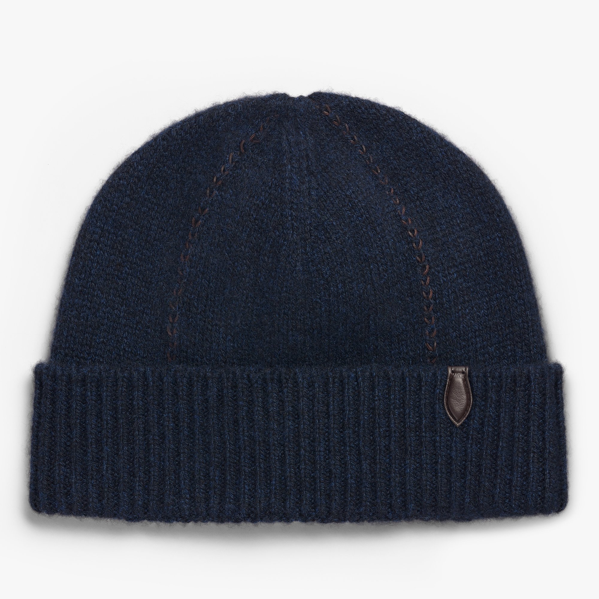 Leather Braiding Beanie, COLD NIGHT BLUE, hi-res