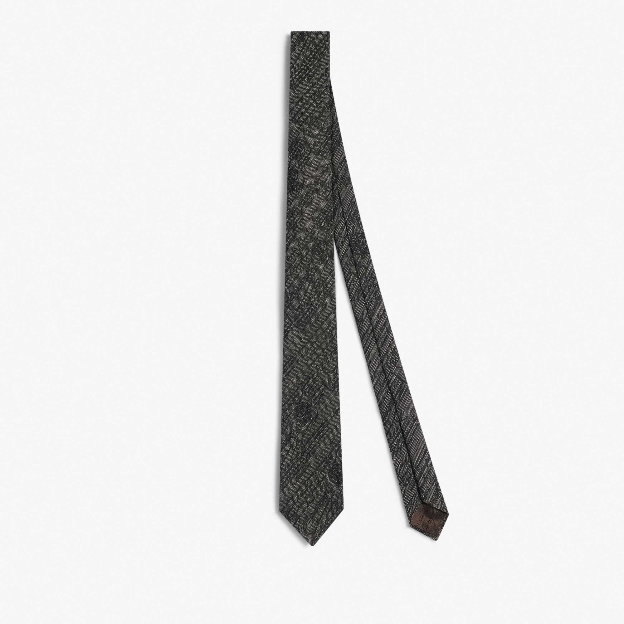 Chevron Scritto Tie, CLOUD GREY, hi-res