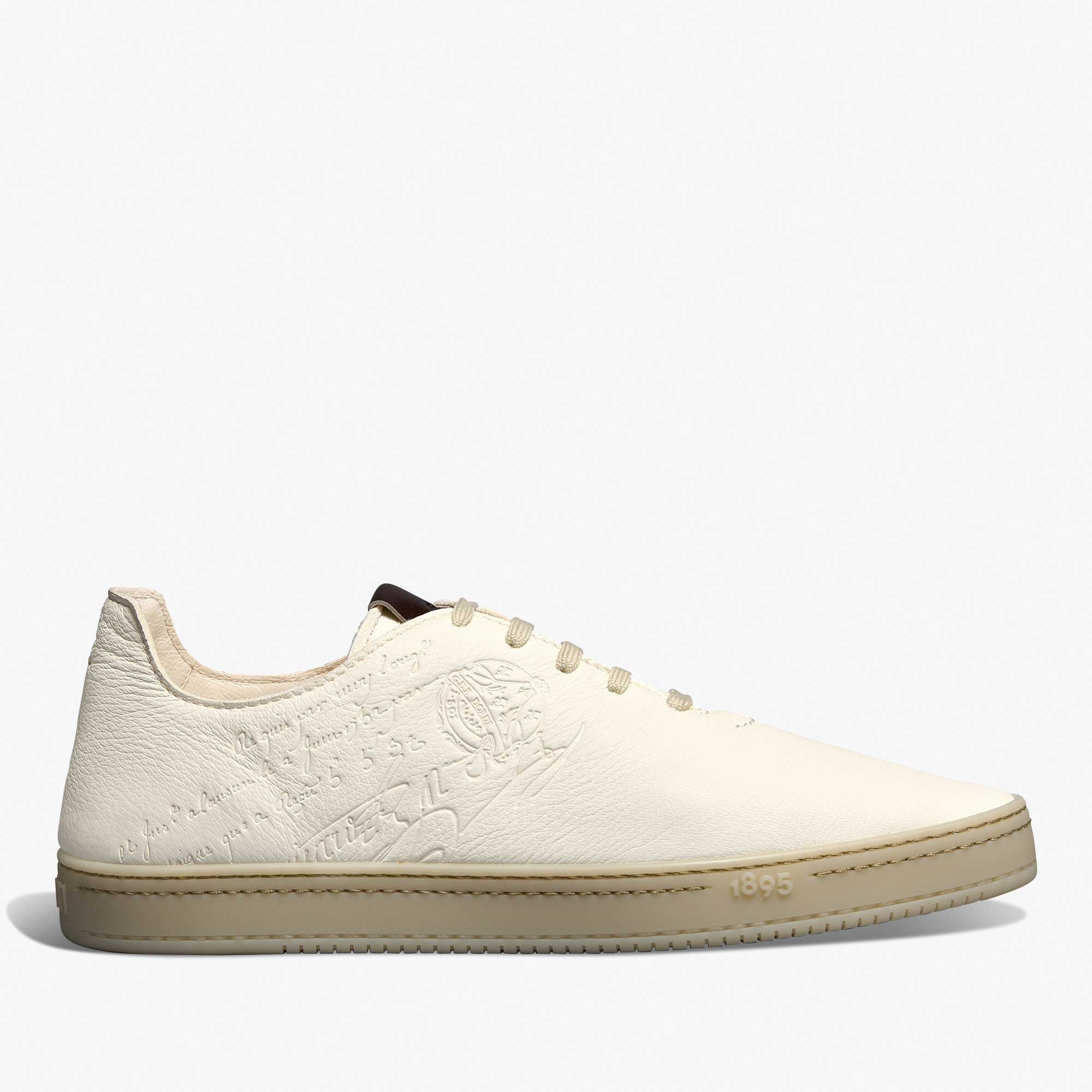 Eden Scritto Leather Sneaker, WHITE, hi-res