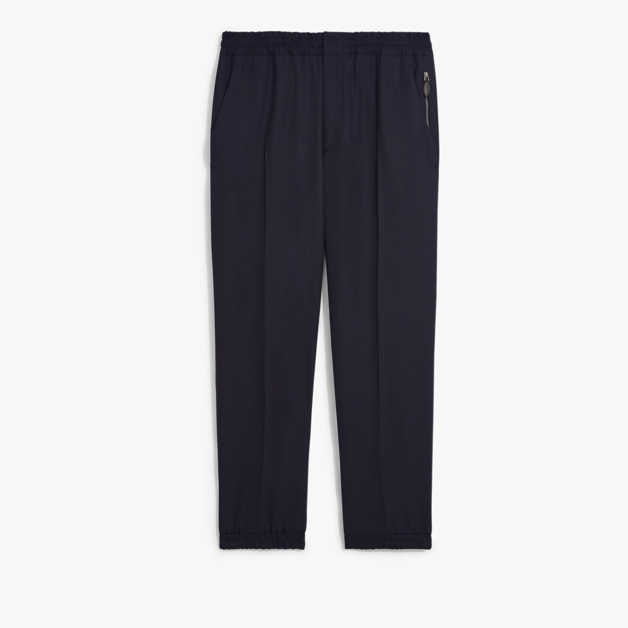 Pantalon de Jogging en Gabardine de Laine Stretch, MARINE, hi-res
