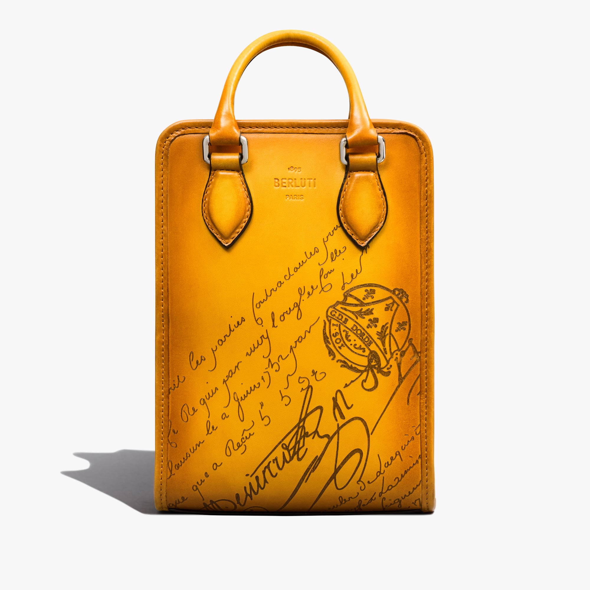 Premier Jour Gulliver Scritto Leather Messenger, MIMOSA, hi-res