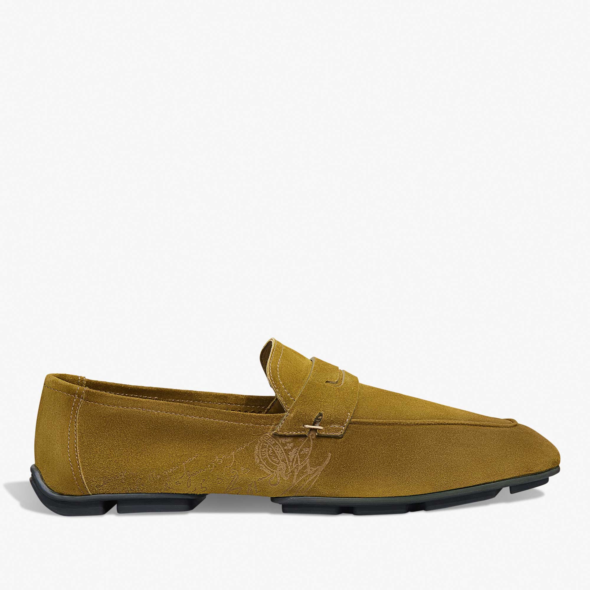 Lorenzo Drive Scritto Camoscio Calf Leather Loafer Berluti PT