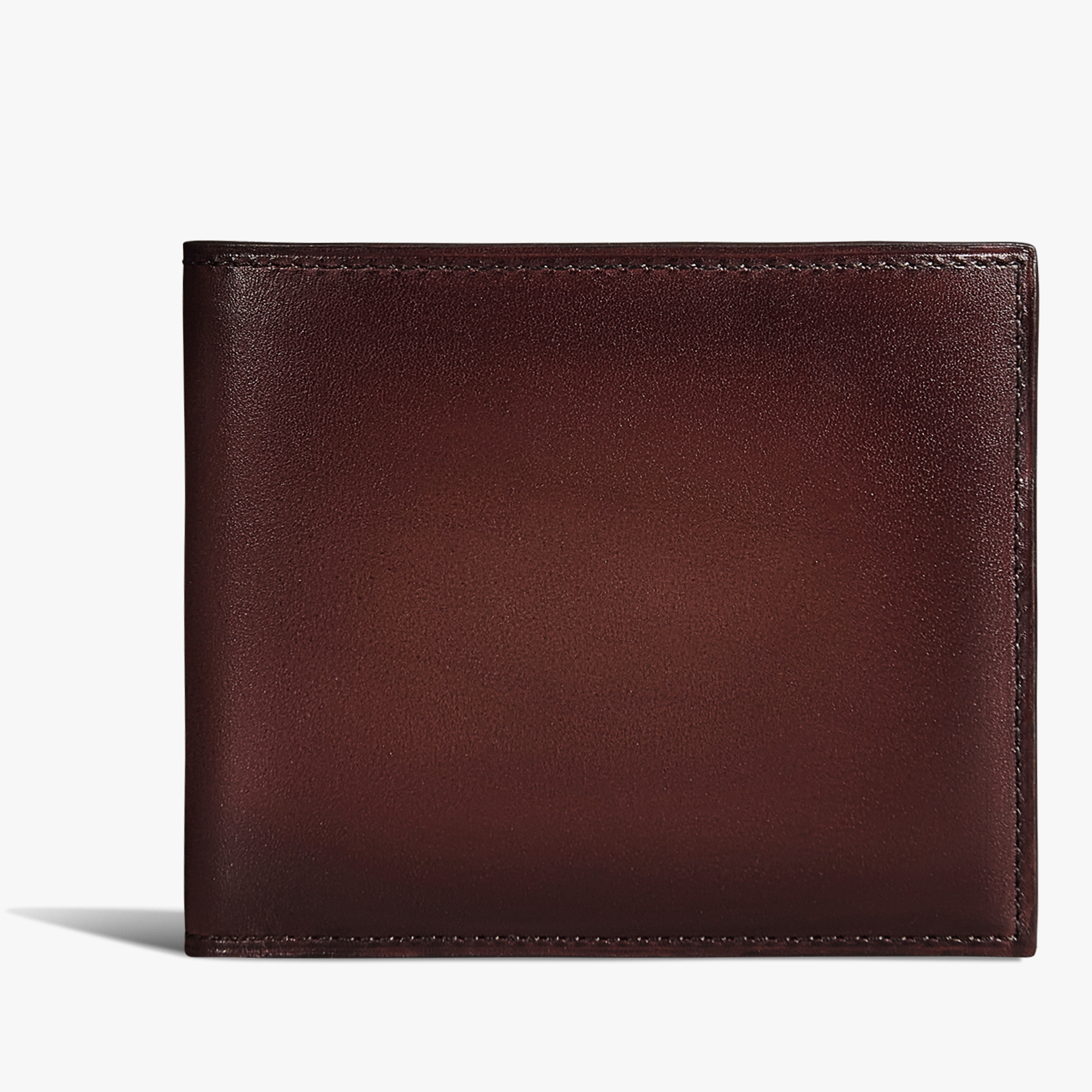 Makore Leather Compact Wallet, LEGNO BRUCIATO, hi-res