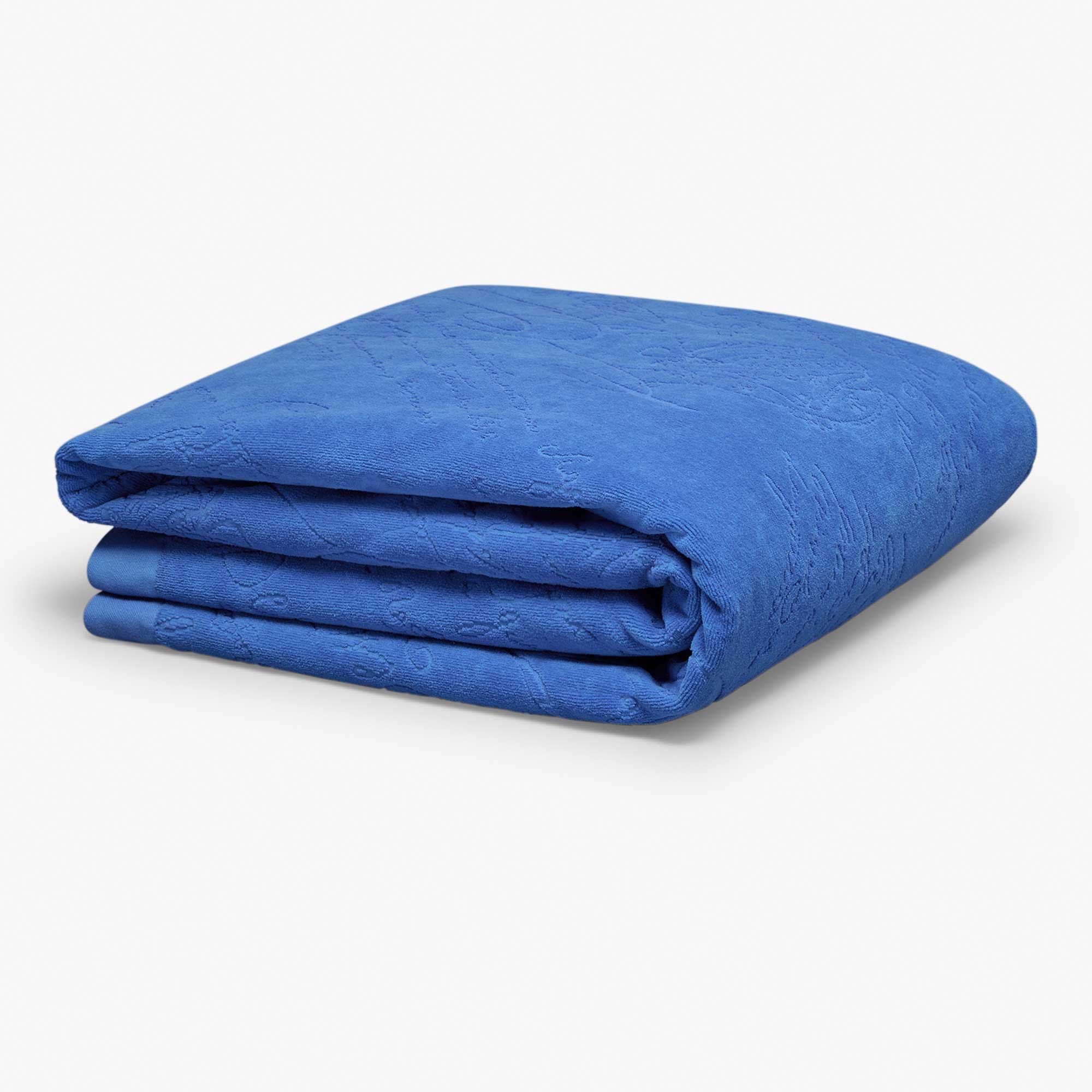 Cotton Scritto Beach Towel, BLUE HAWAI, hi-res
