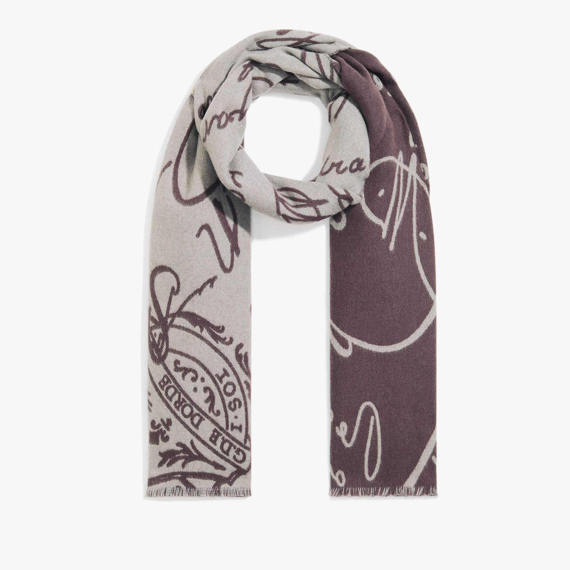 Wool Scritto Scarf, ANTHRACITE, hi-res