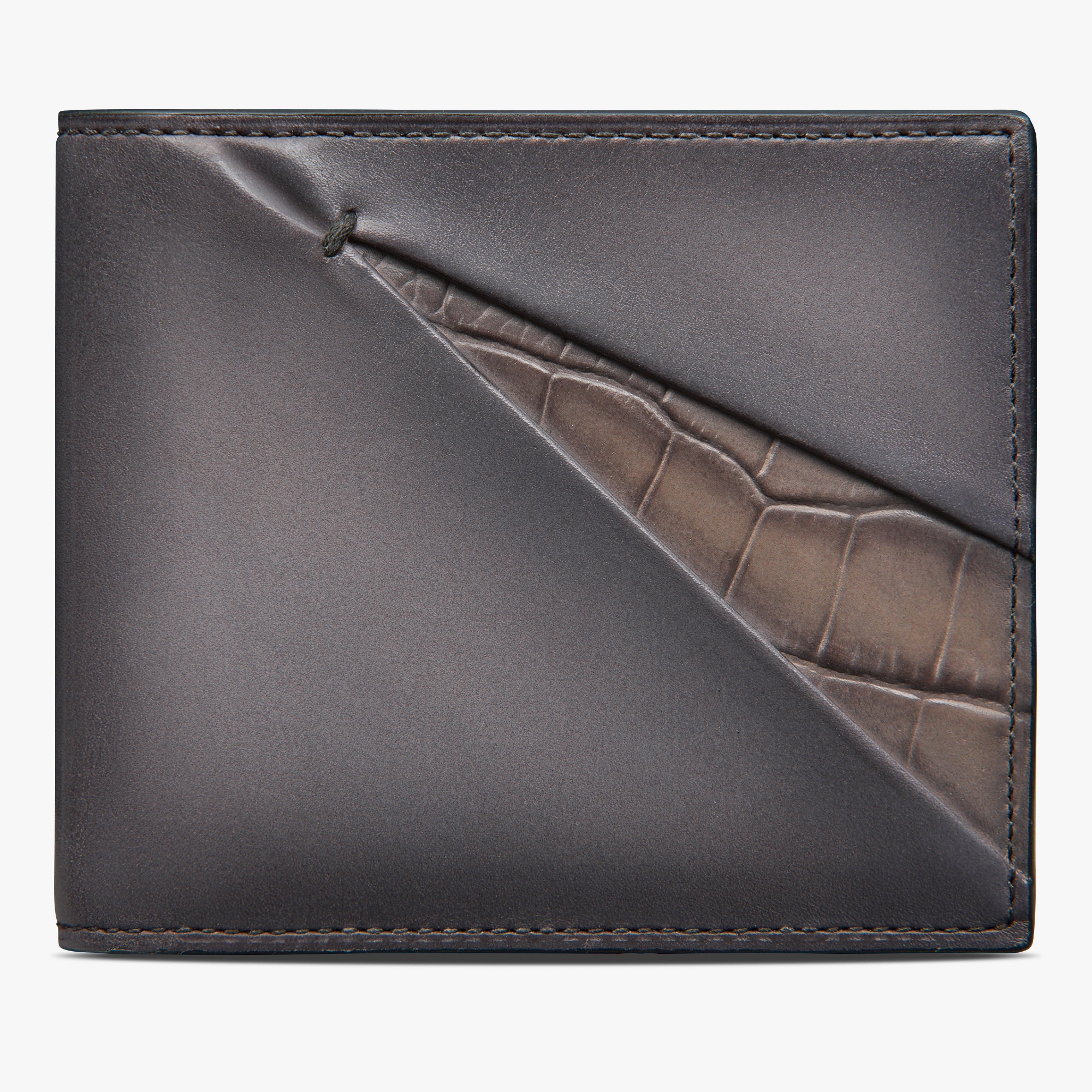 Makore Alligator Leather Wallet, LIGHT ALUMINIO, hi-res