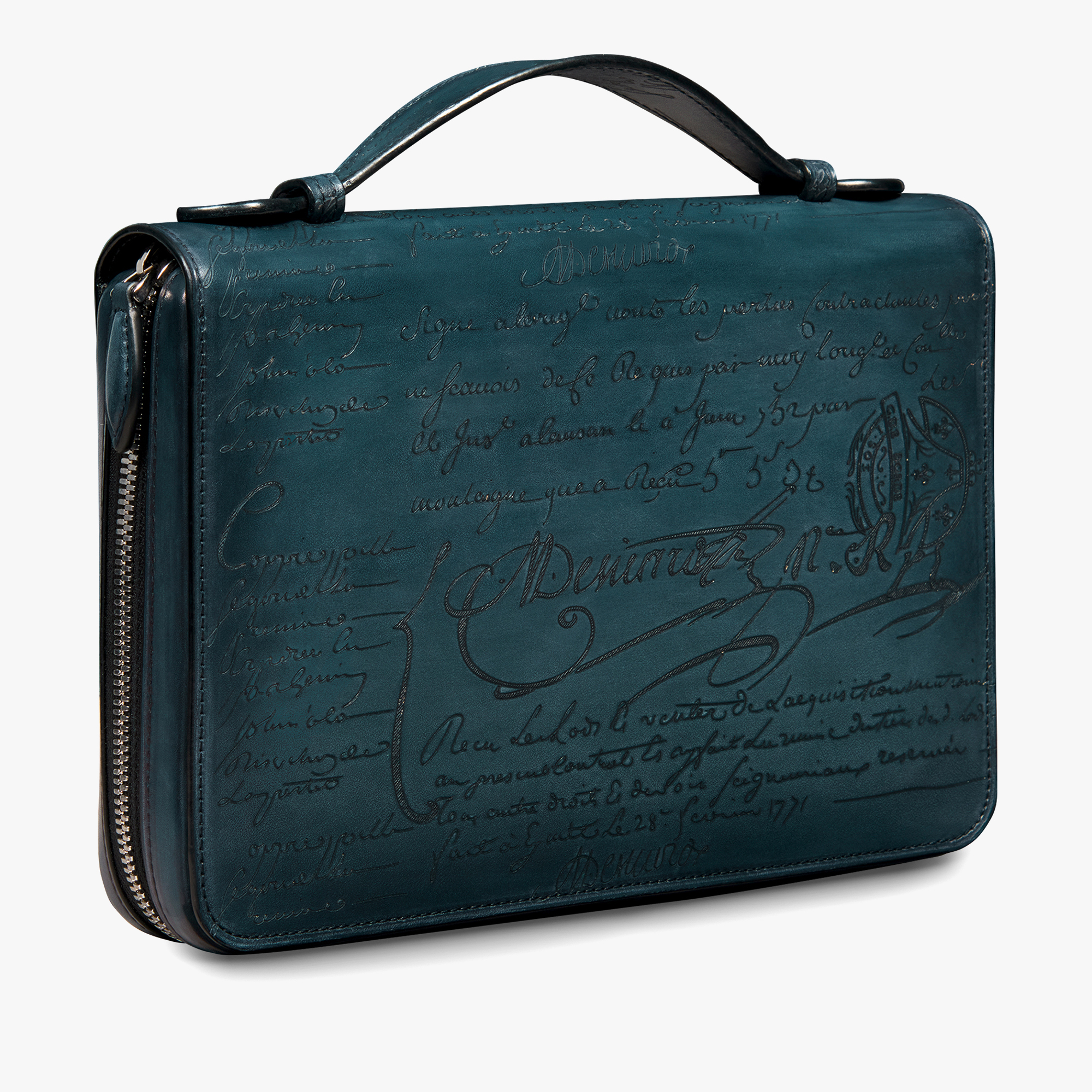 Itauba Wide Scritto Leather Long Zipped Wallet